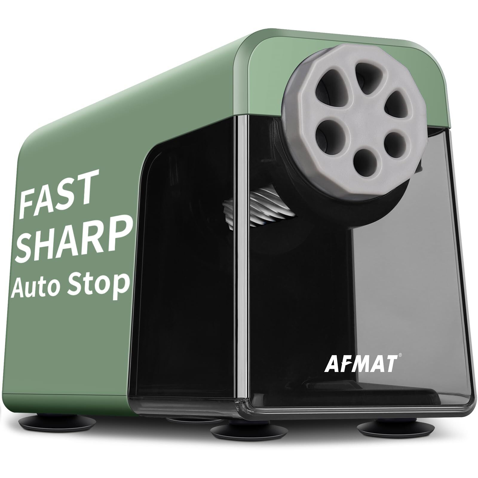 Electric Pencil Sharpener Heavy Duty, 6 Holes, Auto Stop Electric Pencil Sharpener For Artists, Classroom Electric Sharpener For 6-11Mm Pencils, 7000 Sharpening Times, Save Pencils, Green
