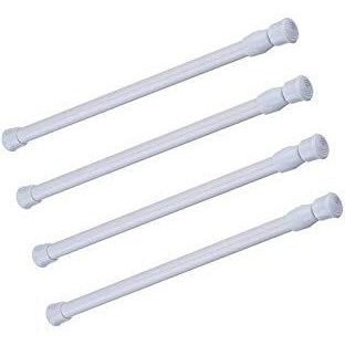 Tension Rods, 4 Pack Adjustable Spring Steel Cupboard Bars Tension Curtain Rod Shower Rod Closet Rod Tensions Rod Extendable Width 28-48 Inches
