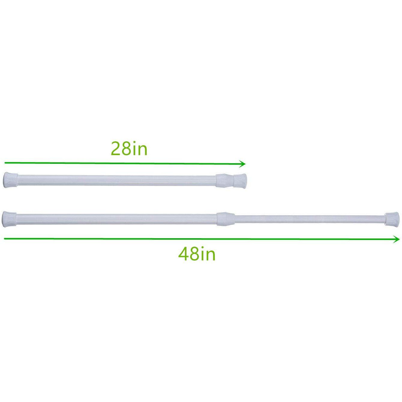 Tension Rods, 4 Pack Adjustable Spring Steel Cupboard Bars Tension Curtain Rod Shower Rod Closet Rod Tensions Rod Extendable Width 28-48 Inches