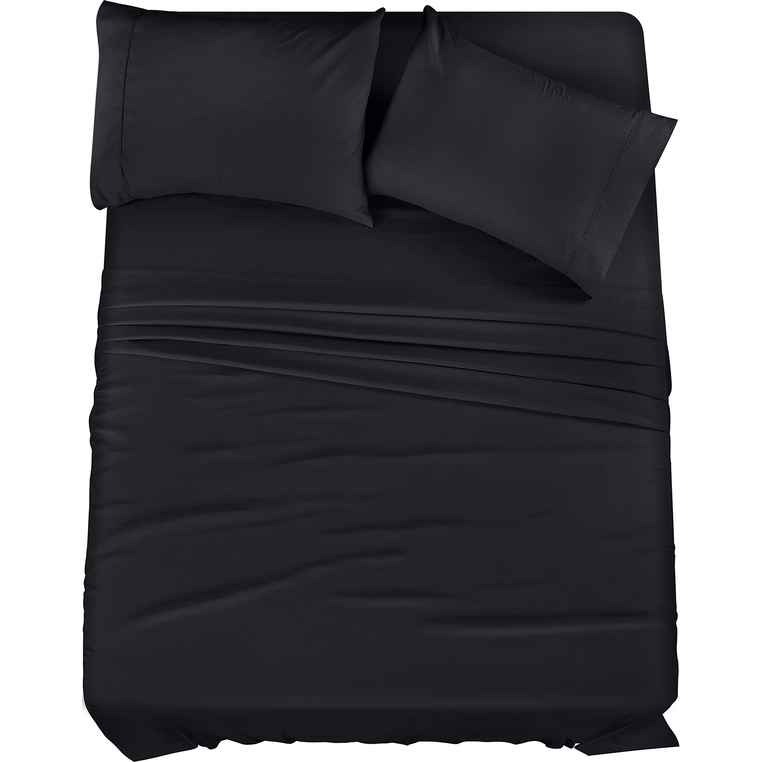 Utopia Bedding King Bed Sheets Set - 4 Piece Bedding - Brushed Microfiber - Shrinkage And Fade Resistant - Easy Care (King, Black)