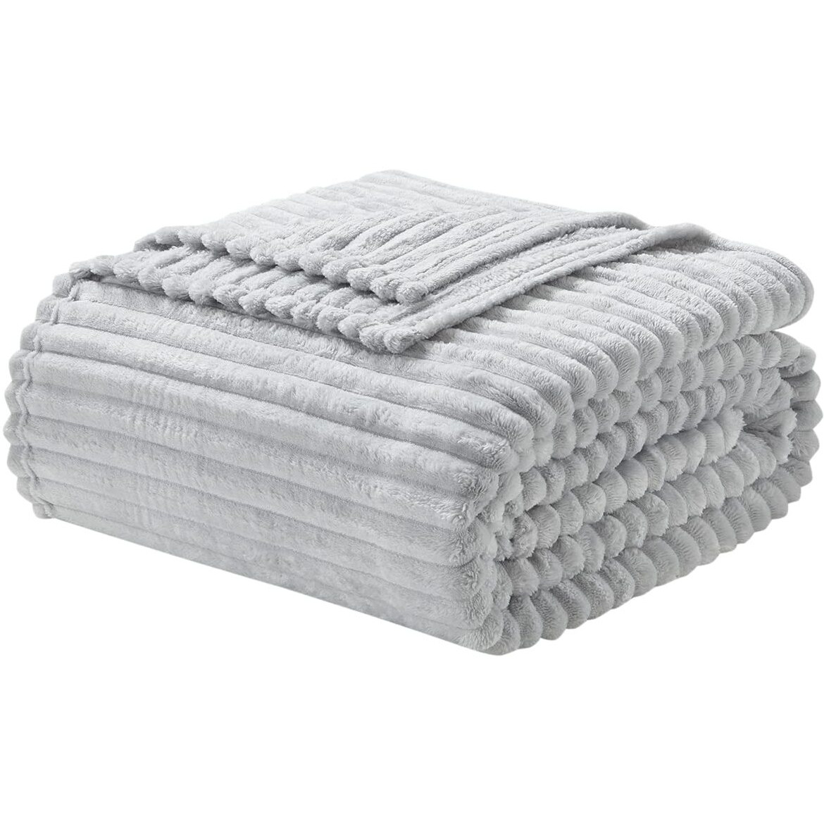 Nestl Soft King Size Blanket - Cozy Bed Blankets King Size, King Blanket, Lightweight King Size Blankets For Bed, Cut Plush Fleece Blanket King Size, Light Grey King Size Fuzzy Blanket 108 X 90 Inches