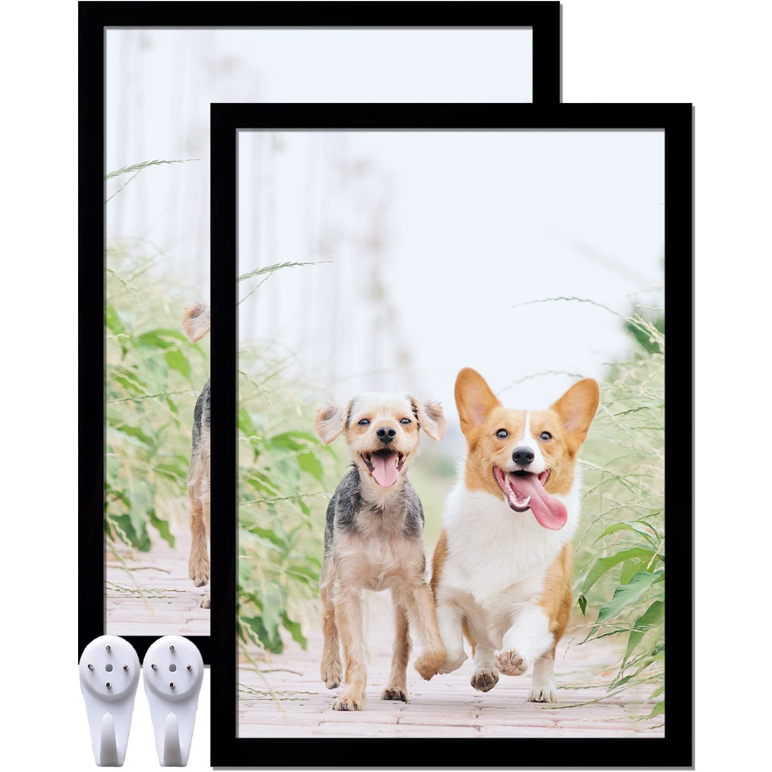 Icariery Black 10X14 Picture Frame Set Of 2, High Transparent Picture Frames For 10 X 14 Photo Canvas Collage Poster Certificate Wall Gallery Horizontal Vertical 10 By 14