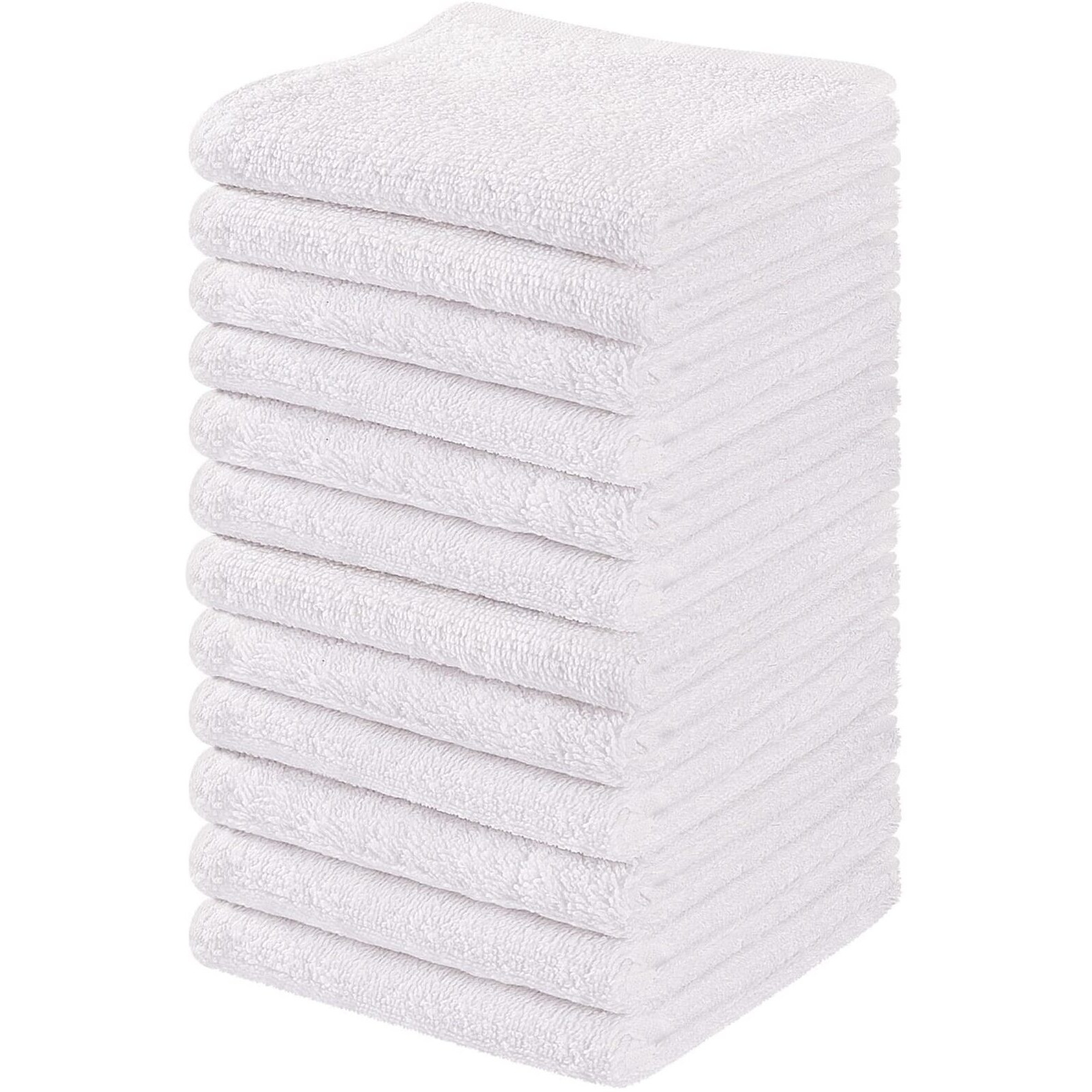Towel And Linen Mart 100% Cotton - Wash Cloth Set - Flannel Face Cloths, Highly Absorbent And Super Soft Feel Fingertip Towels (White Pack Of 12)