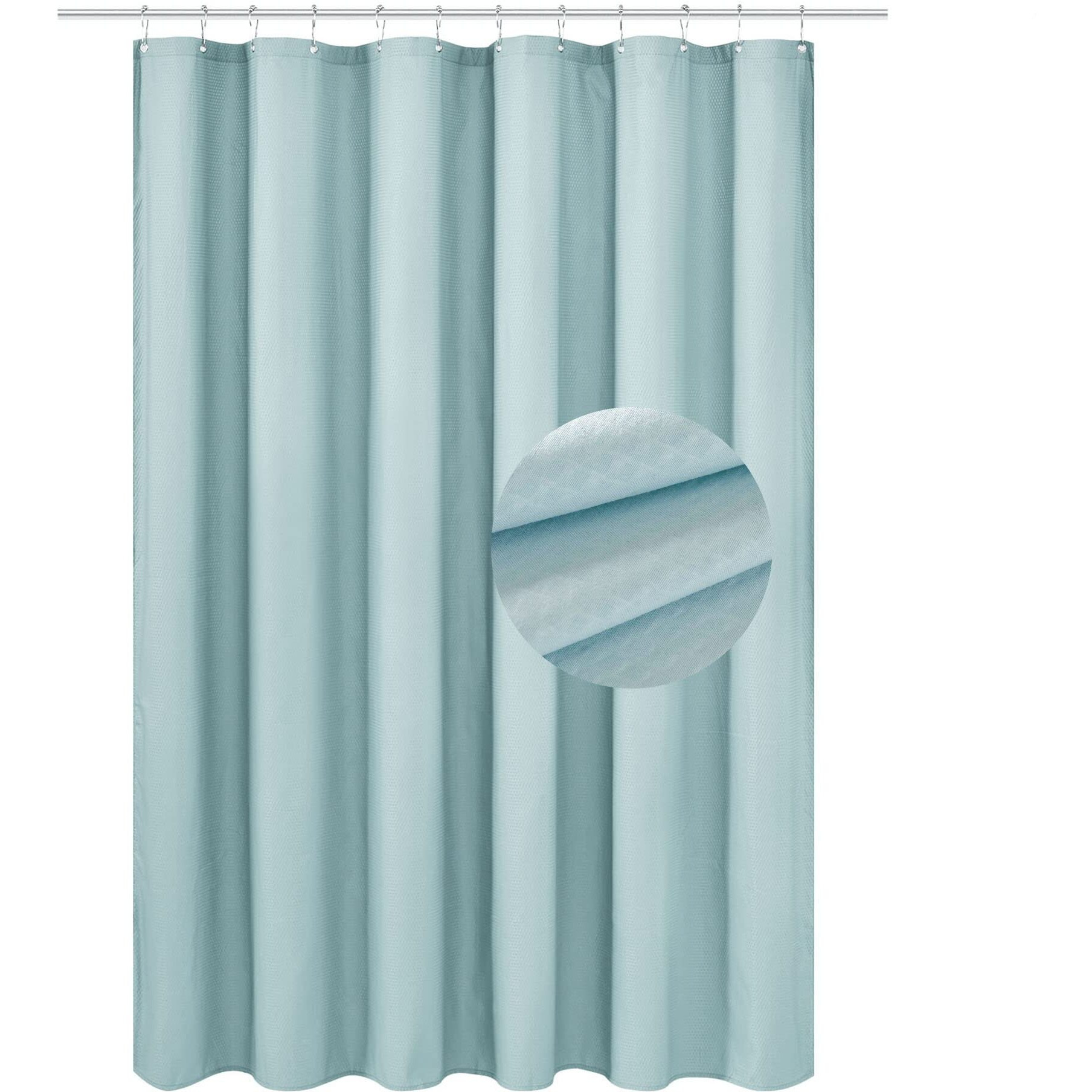 Barossa Design Soft Fabric Shower Liner Or Curtain, Hotel Quality, Machine Washable, Water Repellent, Blue, 70 X 72 Inches