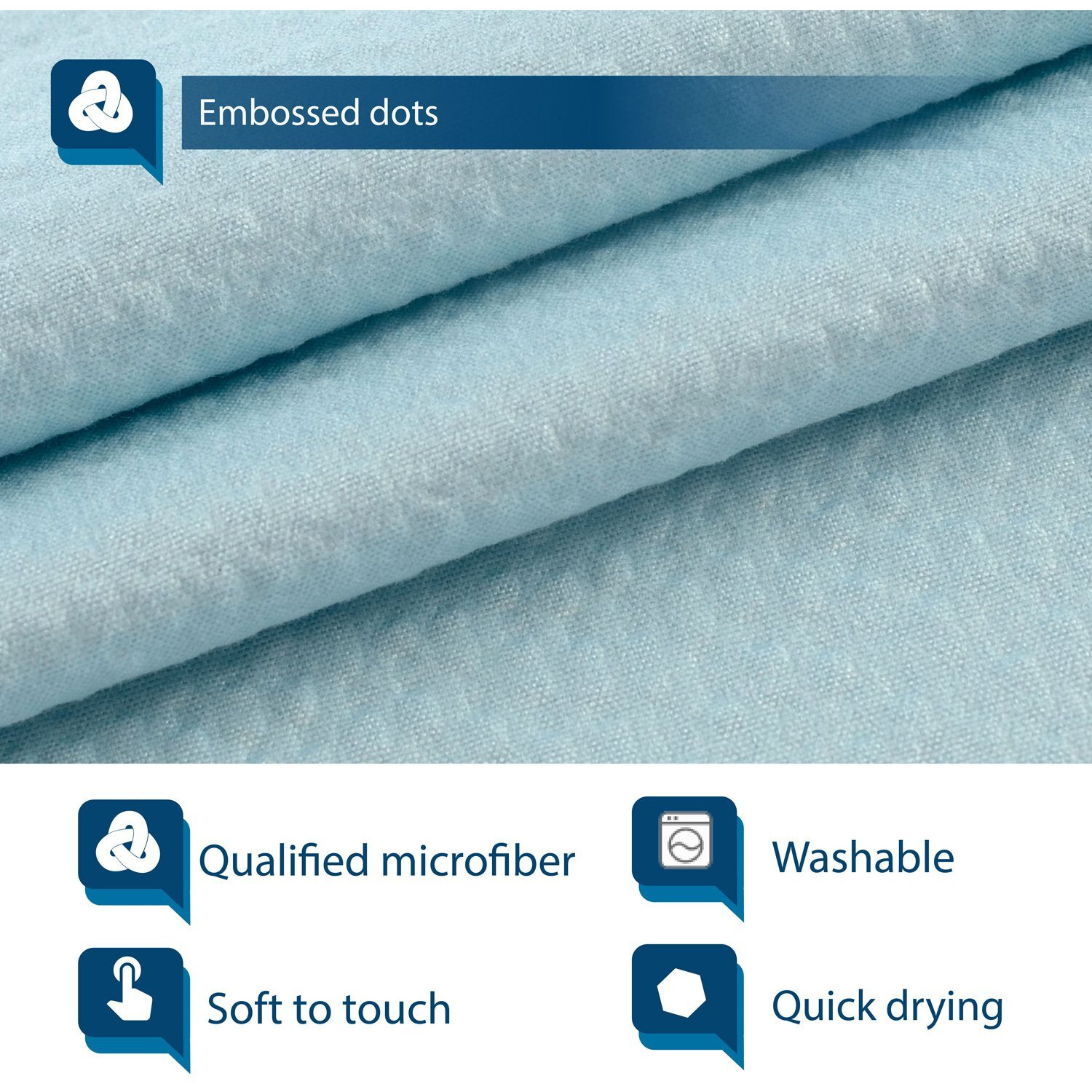 Barossa Design Soft Fabric Shower Liner Or Curtain, Hotel Quality, Machine Washable, Water Repellent, Blue, 70 X 72 Inches