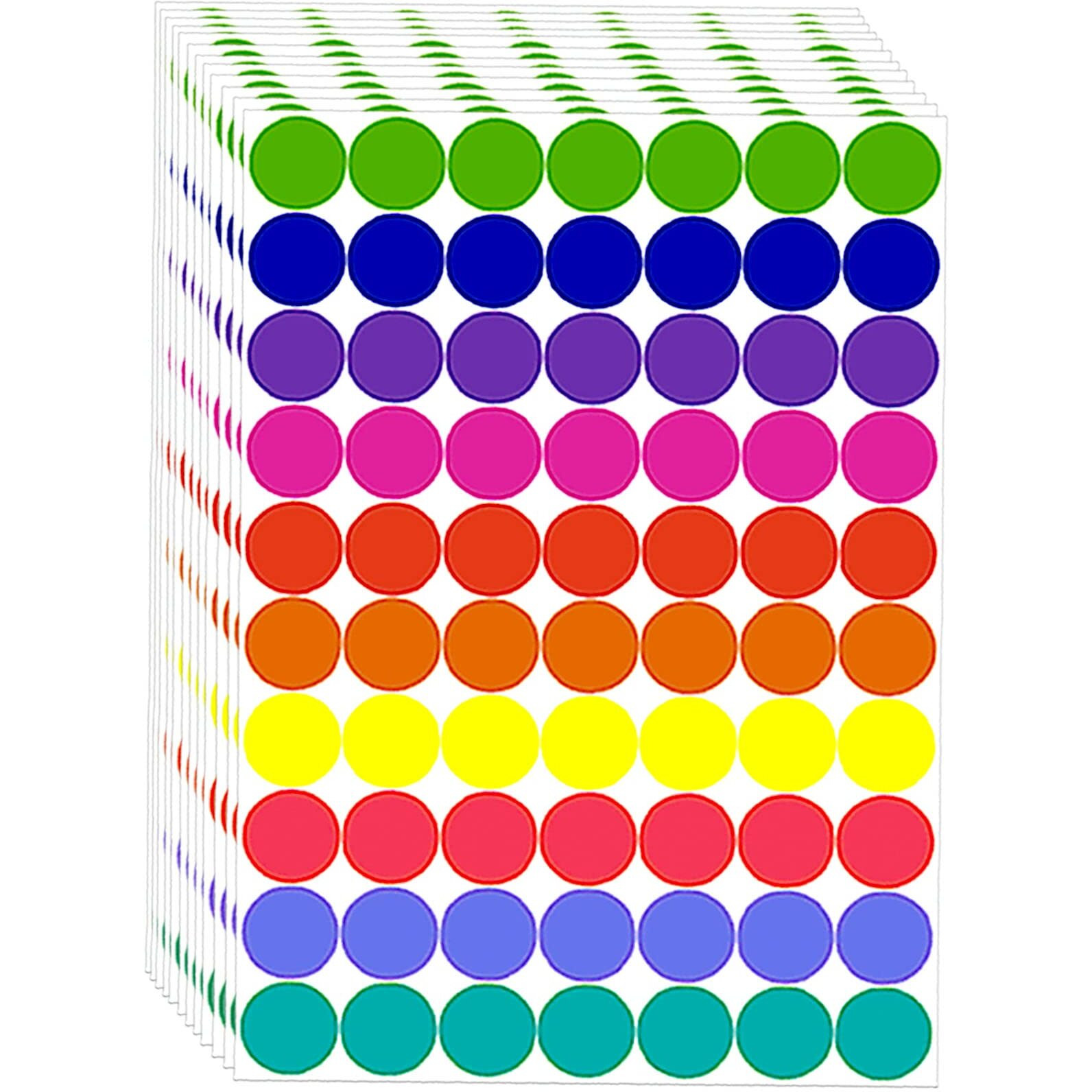 1400 Pcs Colored Dot Stickers Round Color Coding Labels Circle Dots Labels Stickers Polka Circle Dot Stickers Label Sticker For Office,Classroom,Papers Etc