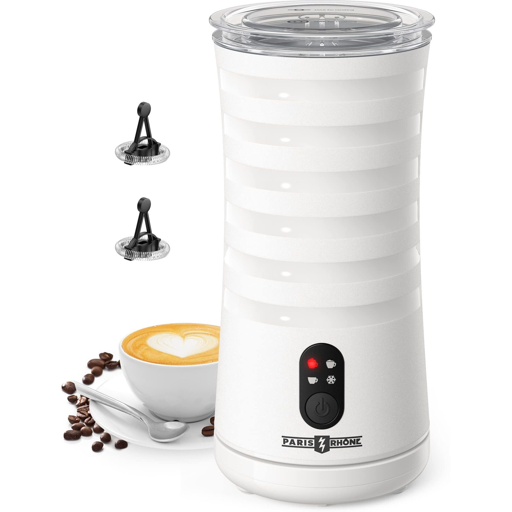 Milk Frother, Paris Rh   Ne 4-In-1 Milk Frother And Steamer, Ergonomicstylish Design, Hot & Cold Milk Steamer With Temperature Control, Auto Shut-Off Frother For Coffee, Latte, Cappuccino, Macchiato