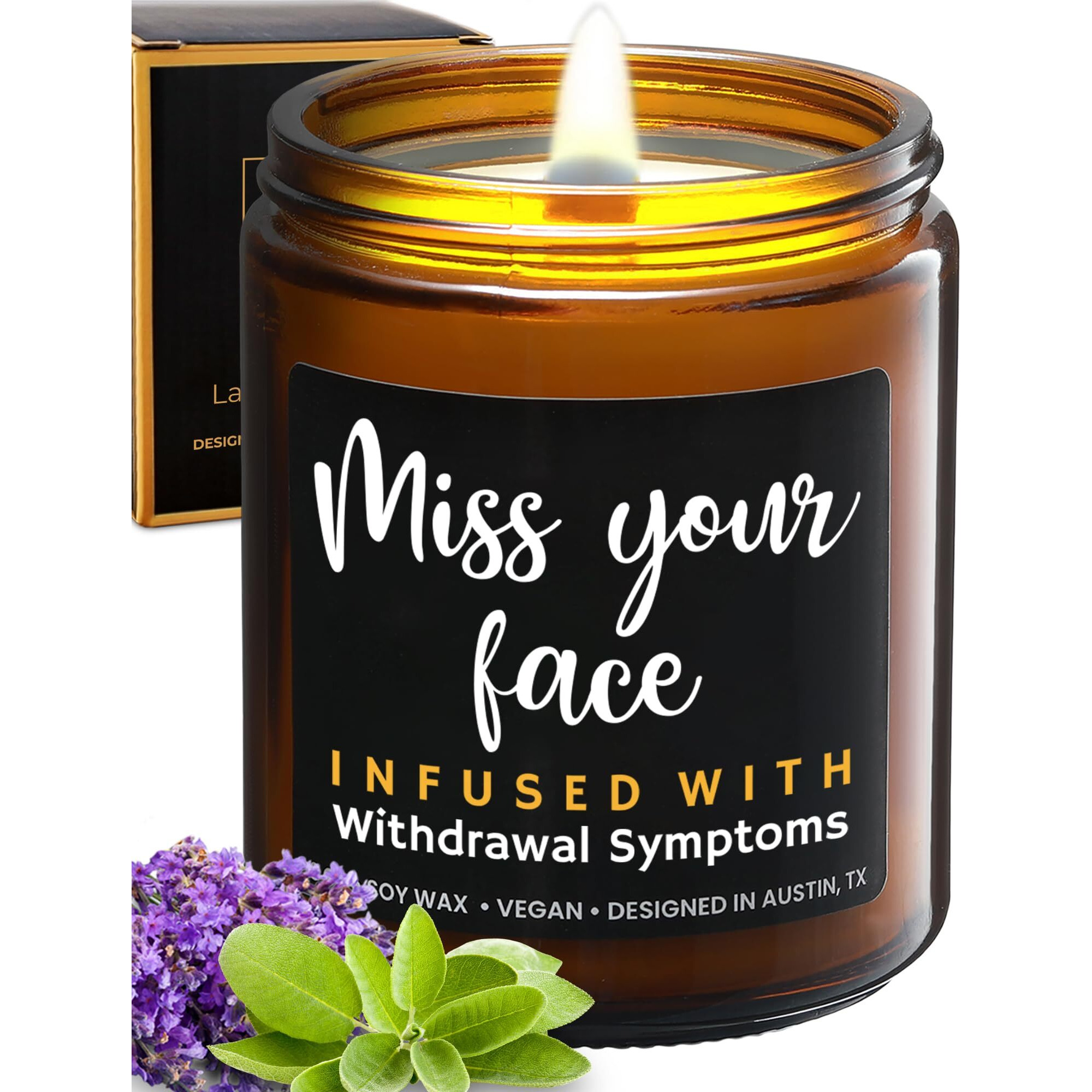 Funny Friendship Candle, Fun Gifts For Women Friends, Funny Gifts For Friendship Gifts Funny Gifts For Women Friends, Funny Friend Gifts For Women & Men, I Miss Your Face Candle, Fun Birthday Gifts