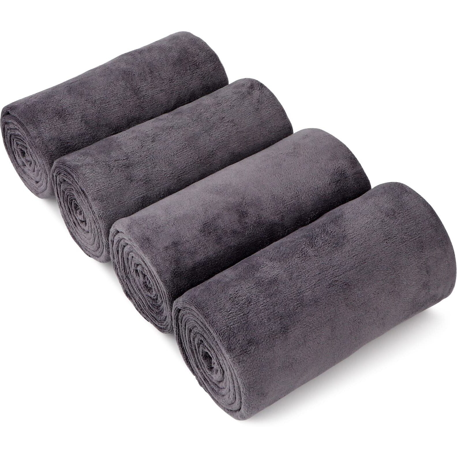 Orighty Bath Towel Set Pack Of 4 - Soft Feel Grey Bath Towel Sets, Highly Absorbent Microfiber Towels For Body, Quick Drying, Microfiber Bath Towels For Sport, Yoga, Spa, Fitness, (27       X 54      )