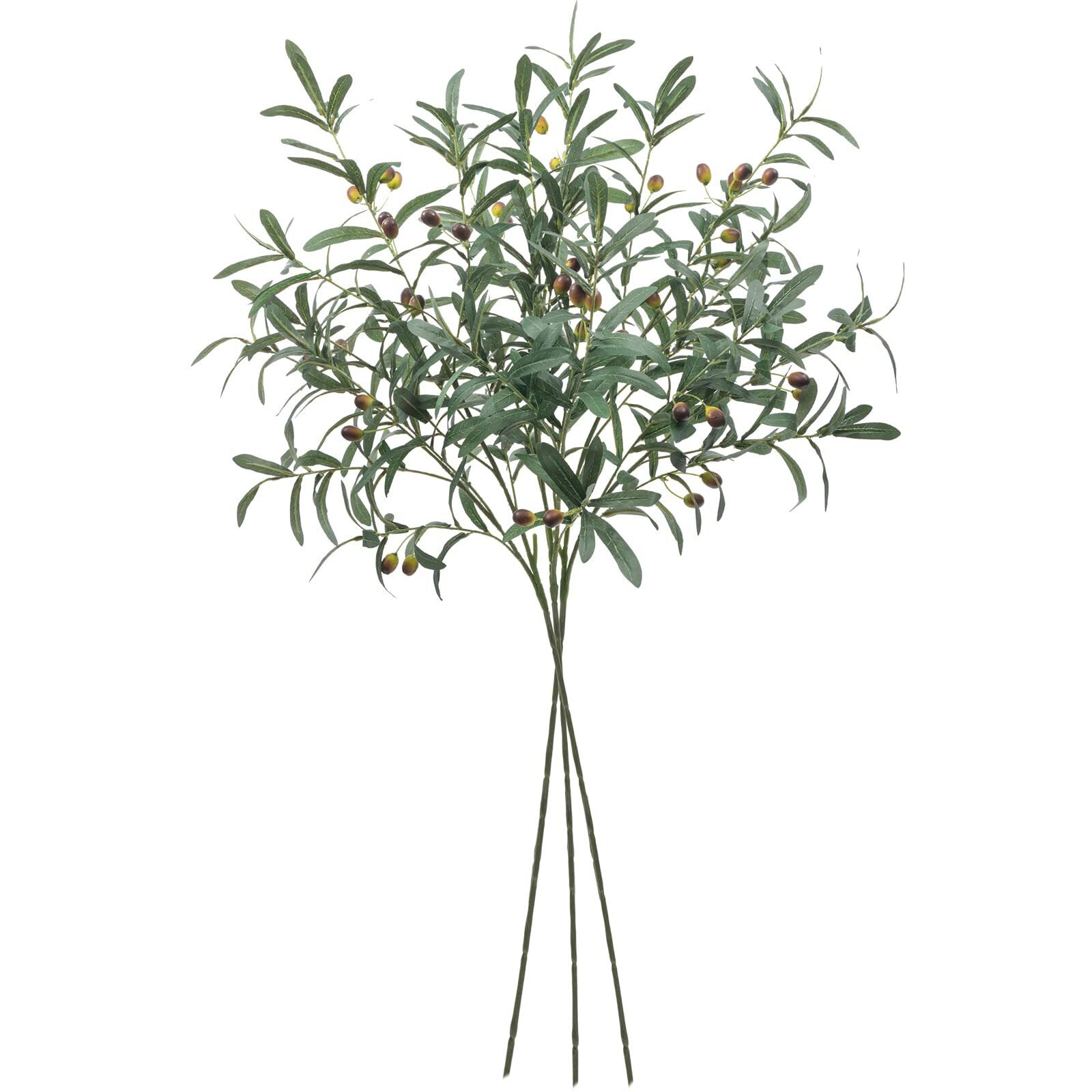 Shacos 3 Pcs 39 "" Fake Olive Tree Branches Olive Stems Large Tall Artificial Greenery Stems Bulk Faux Olive Branches For Vase Olive Leaves Plant Branch Greenery Decor