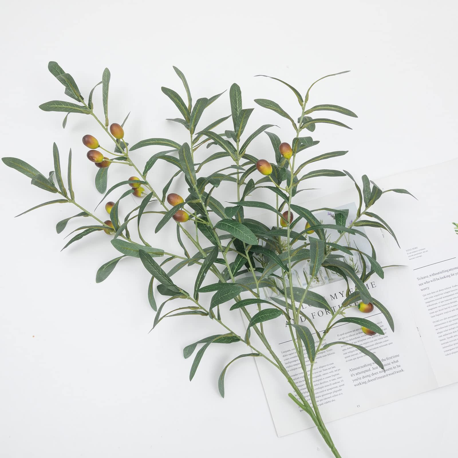 Shacos 3 Pcs 39 "" Fake Olive Tree Branches Olive Stems Large Tall Artificial Greenery Stems Bulk Faux Olive Branches For Vase Olive Leaves Plant Branch Greenery Decor