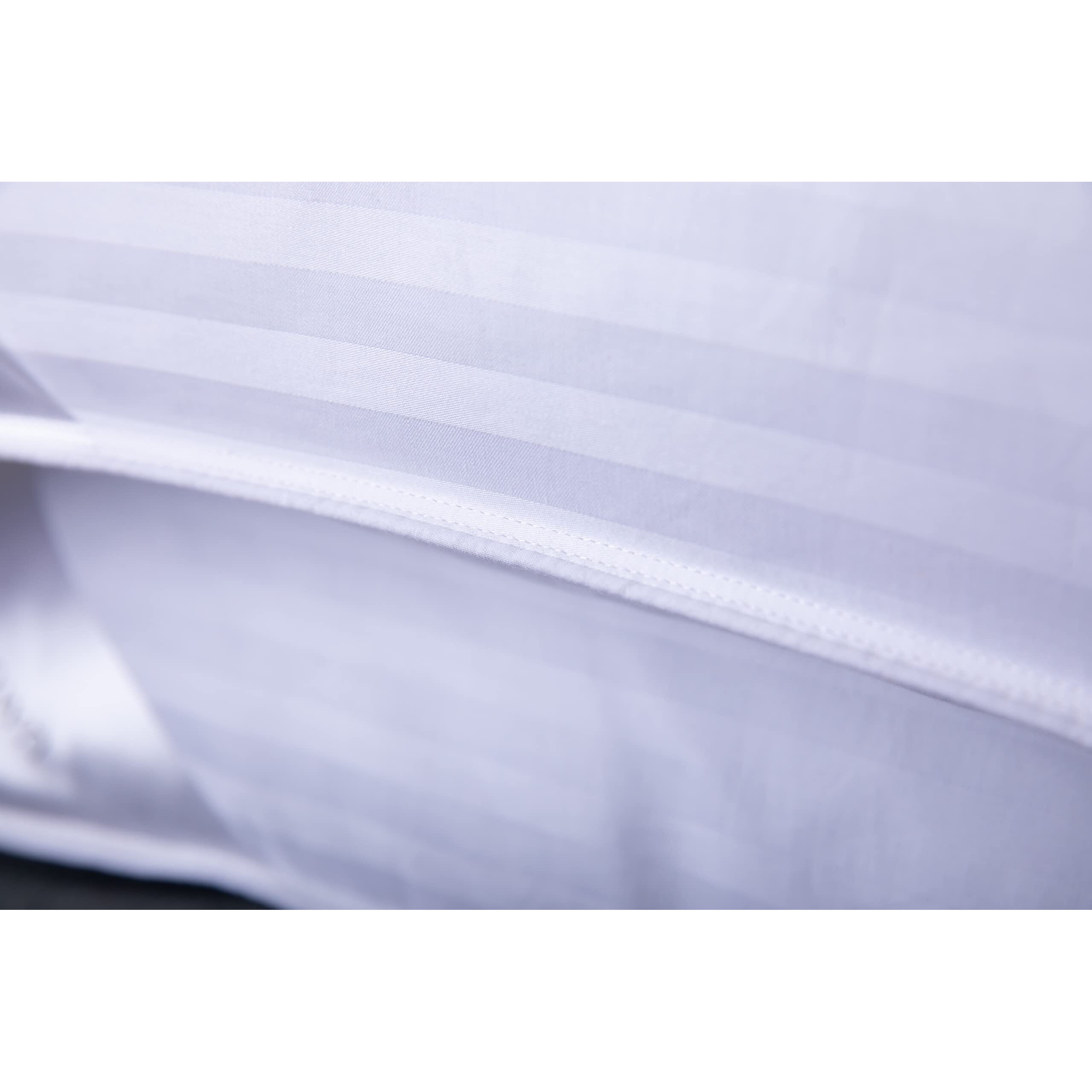 Arcticnorthdown Standard Goose Down Feather Hotel Collection Bed Pillows For Sleeping One Pillow For Back, Stomach Or Side Sleepers Stripe White Color