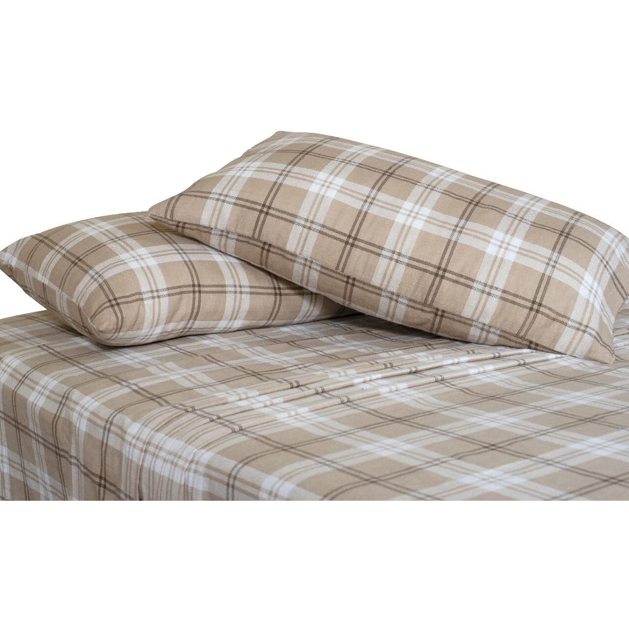 Bliss Casa 4 Piece 100% Cotton Flannel Sheet Set Queen - High Gsm Deep Pockets, Warm Breathable Flannel Sheet Set. Flannel Bed Set Includes 1 Flat Sheet, 1 Fitted Sheet & 2 Pillowcases (Richmond)