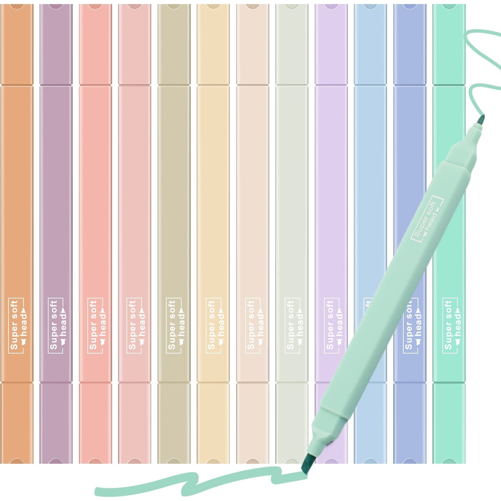 Party Greeting 12 Pcs Pastel Highlighters Bible Highlighters And Pens No Bleed Cute Markers Assorted Colors Highlighters Aesthetic Stuff For Bible Study Classoom School Supplies(Cute)
