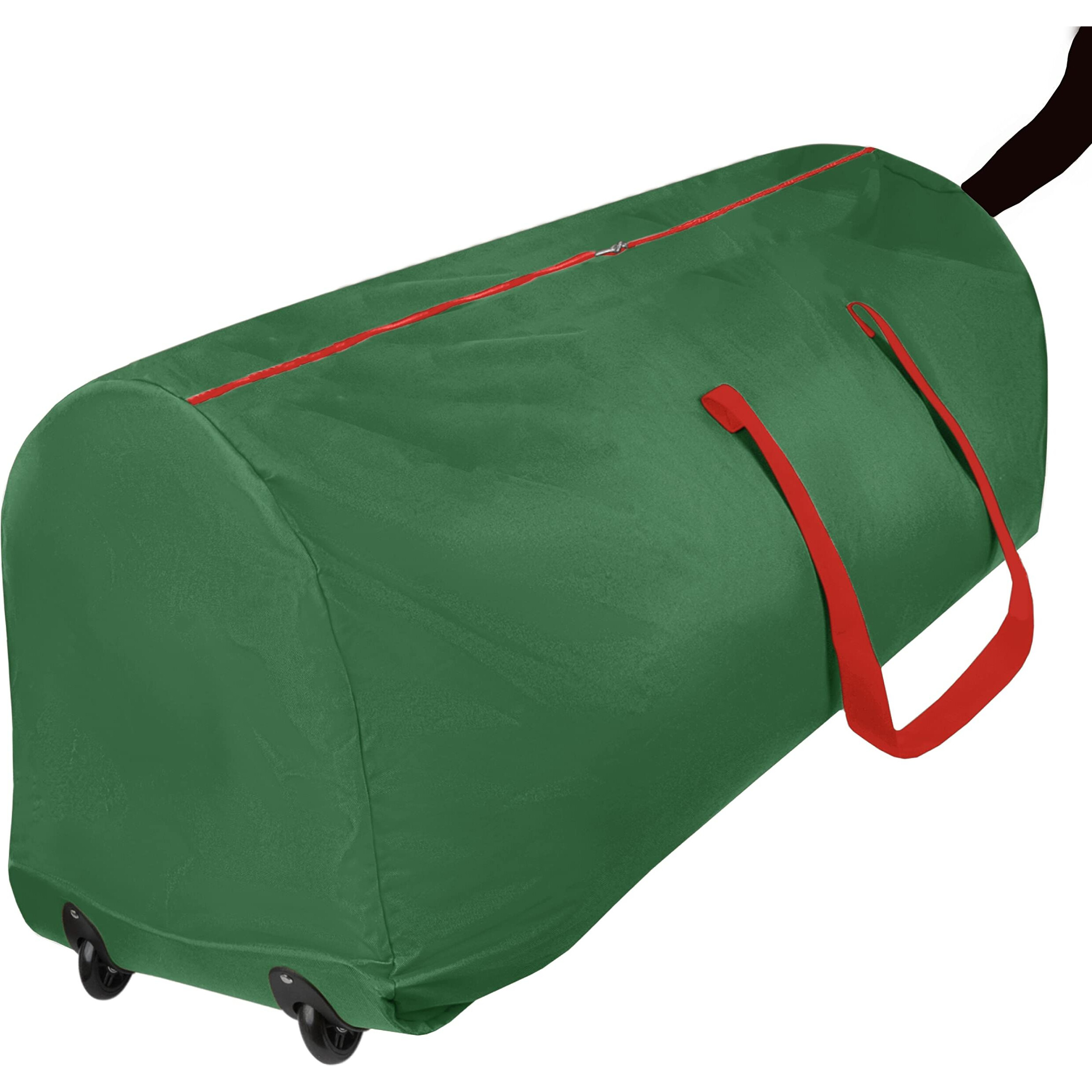 Rolling Tree Storage Bag - Storage For 9-Foot Artificial Christmas Holiday Tree. Zippered Bag, Carry Handles And Wheels For Easy Transport. Protects Against Dust, Insects, And Moisture. (Green)