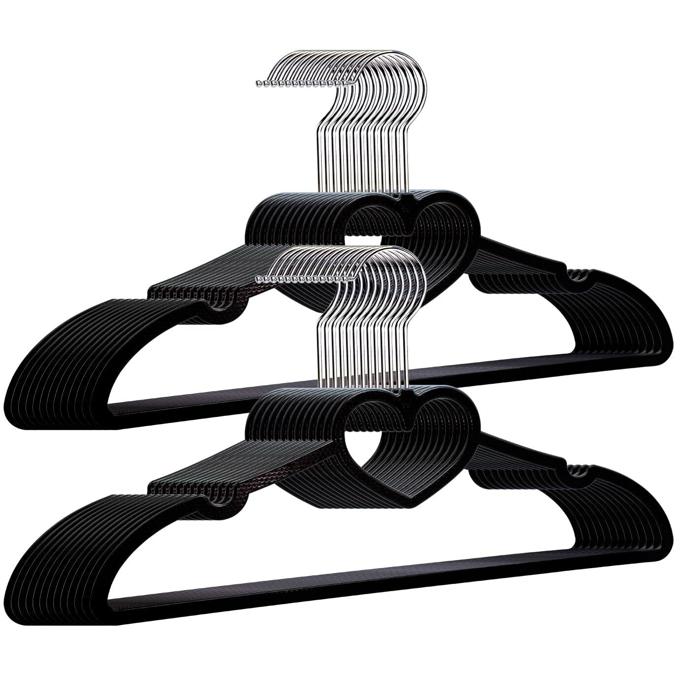 Zrkfsr Plastic Hangers 20 Pack, Cute Hangers Clothes Hangers Ultra Thin Space Saving-Black Slim Hangers Coat Hangers With 360 Degree Swivel Hook-Strong And Durable Adult Hangers For Dress,Shirts, Coat