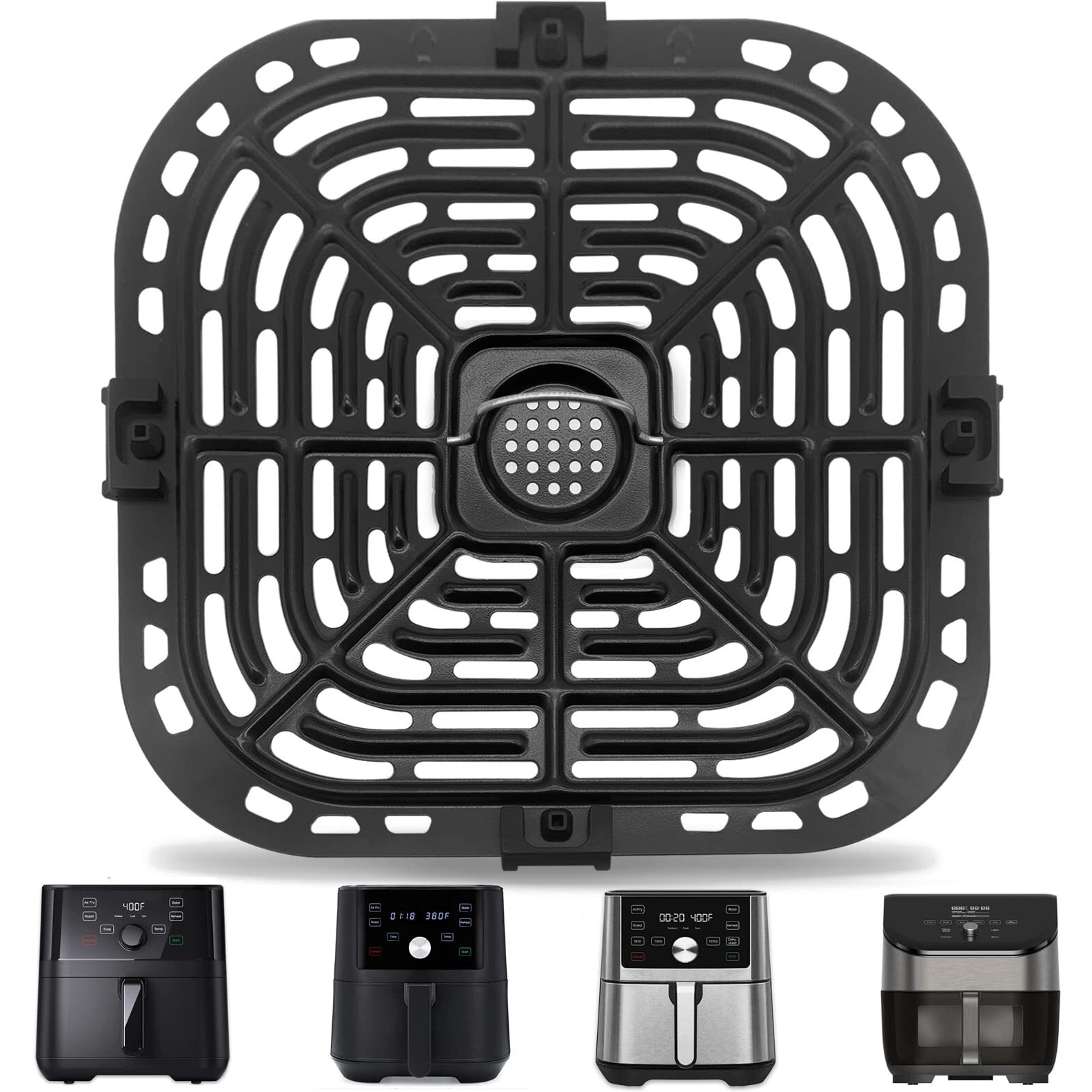 Air Fryer Accessories For Instant Pot Vortex Plus 6 In 1 6 Qt Gourmia Gaf735 6 Qt Air Fryer, Air Fryer Replacement Parts Tray Rack Grill Plate Grill Pan Crisper Plate, Dishwasher Safe