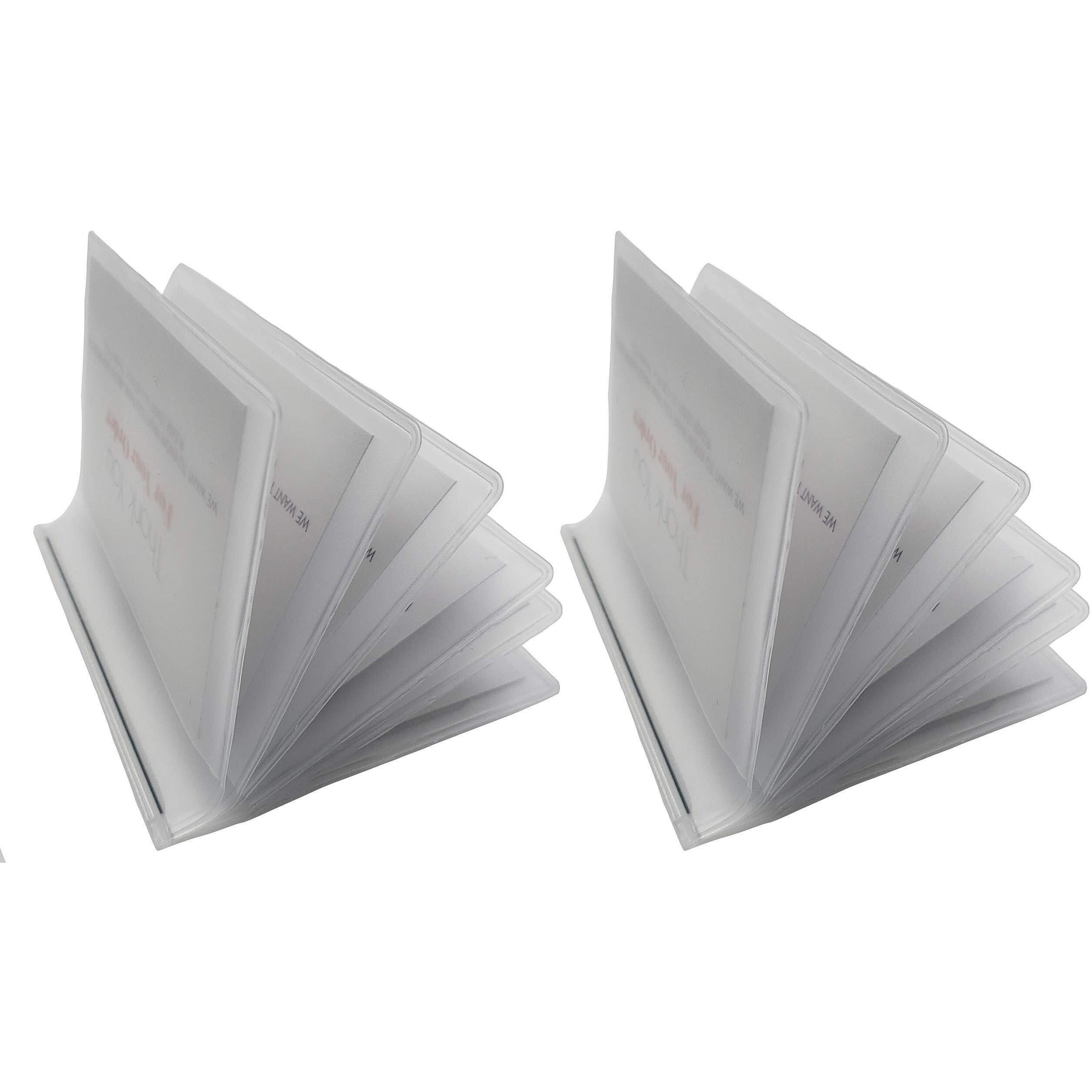 Pack Of 2 Wallet Inserts Clear Plastic Vinyl Picture And Card Holder Trifold 6 Page