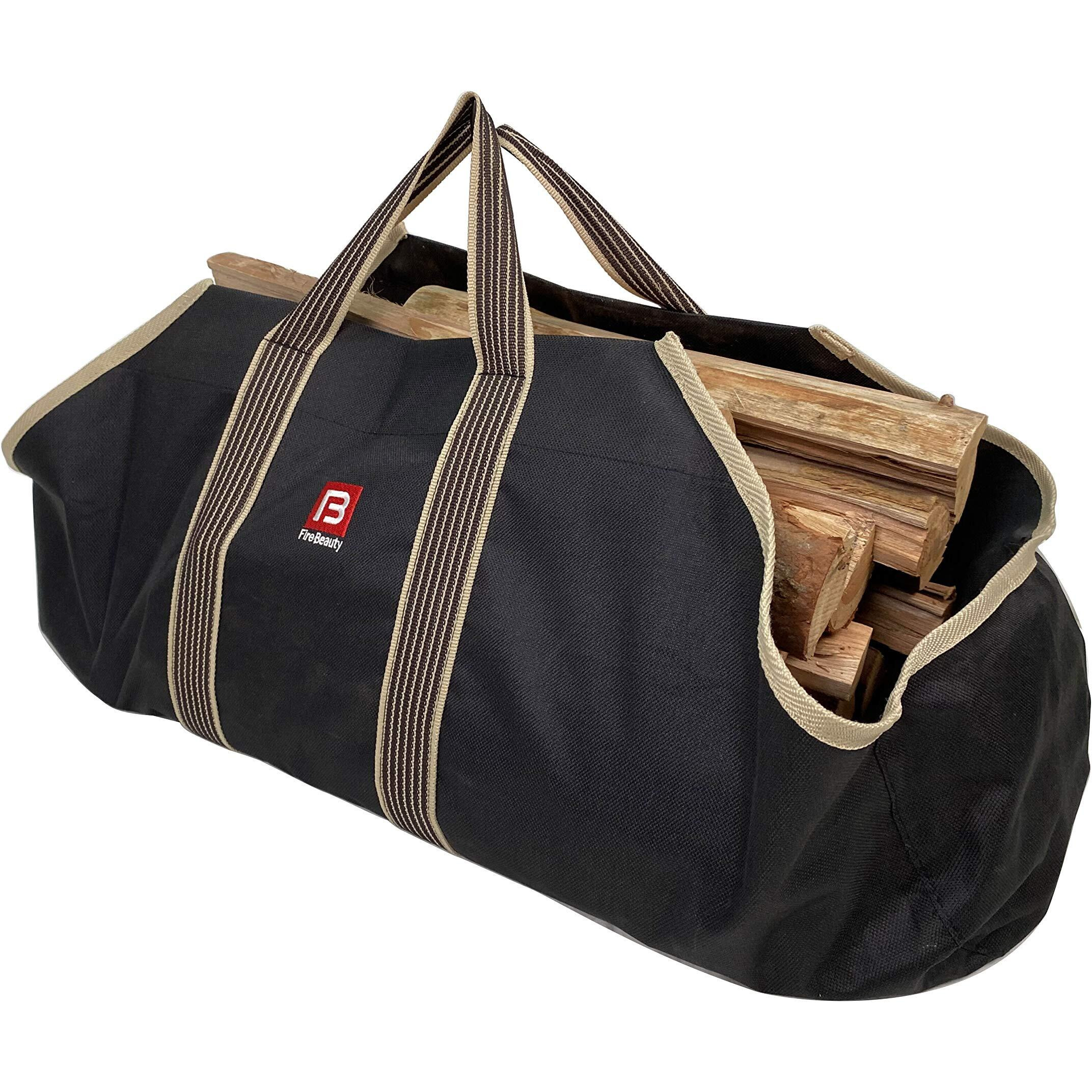 Fire Beauty Large Canvas Log Tote Bag Firewood Log Carrier