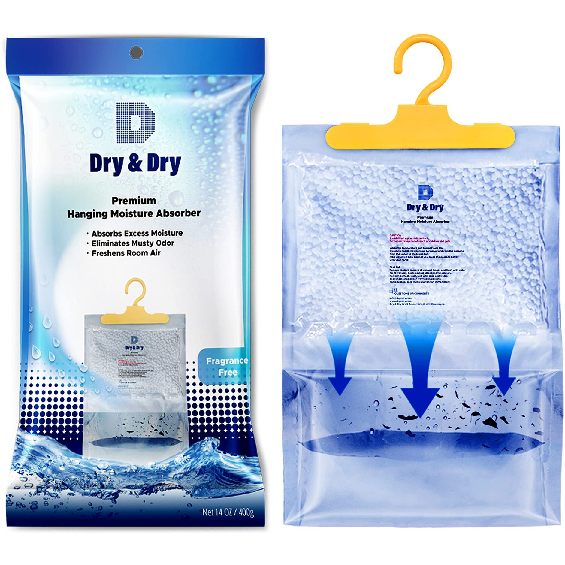Dry & Dry 6 Packs [Net 7 Oz/Pack] Moisture Absorbers Dehumidifiers For Home Dehumidifier For Basement Dehumidifiers For Bedroom Small Dehumidifiers - Dehumidifiers Moisture Absorbers