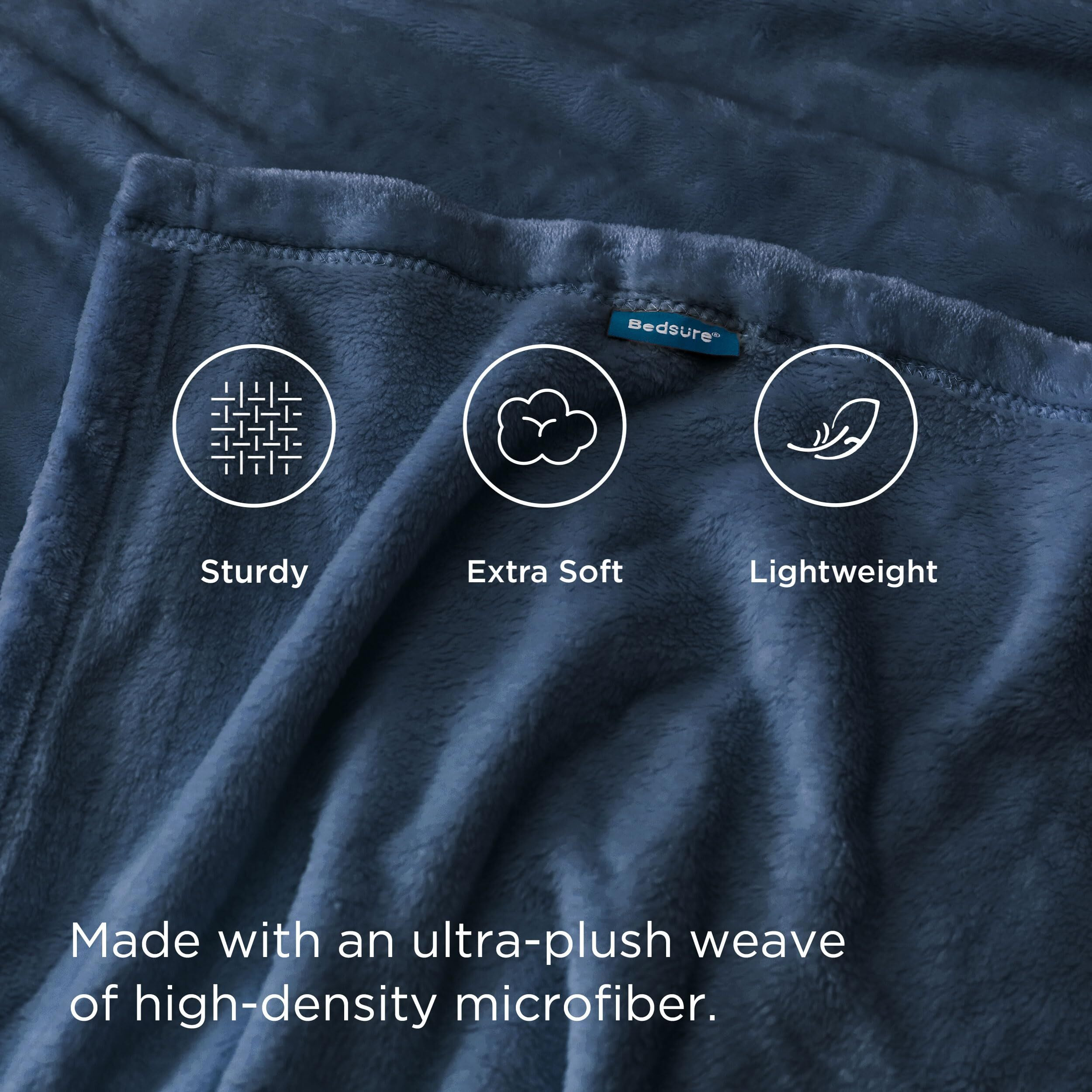 Bedsure Fleece Blankets King Size Mineral Blue - Bed Blanket Soft Lightweight Plush Cozy Fuzzy Luxury Microfiber, 108X90 Inches