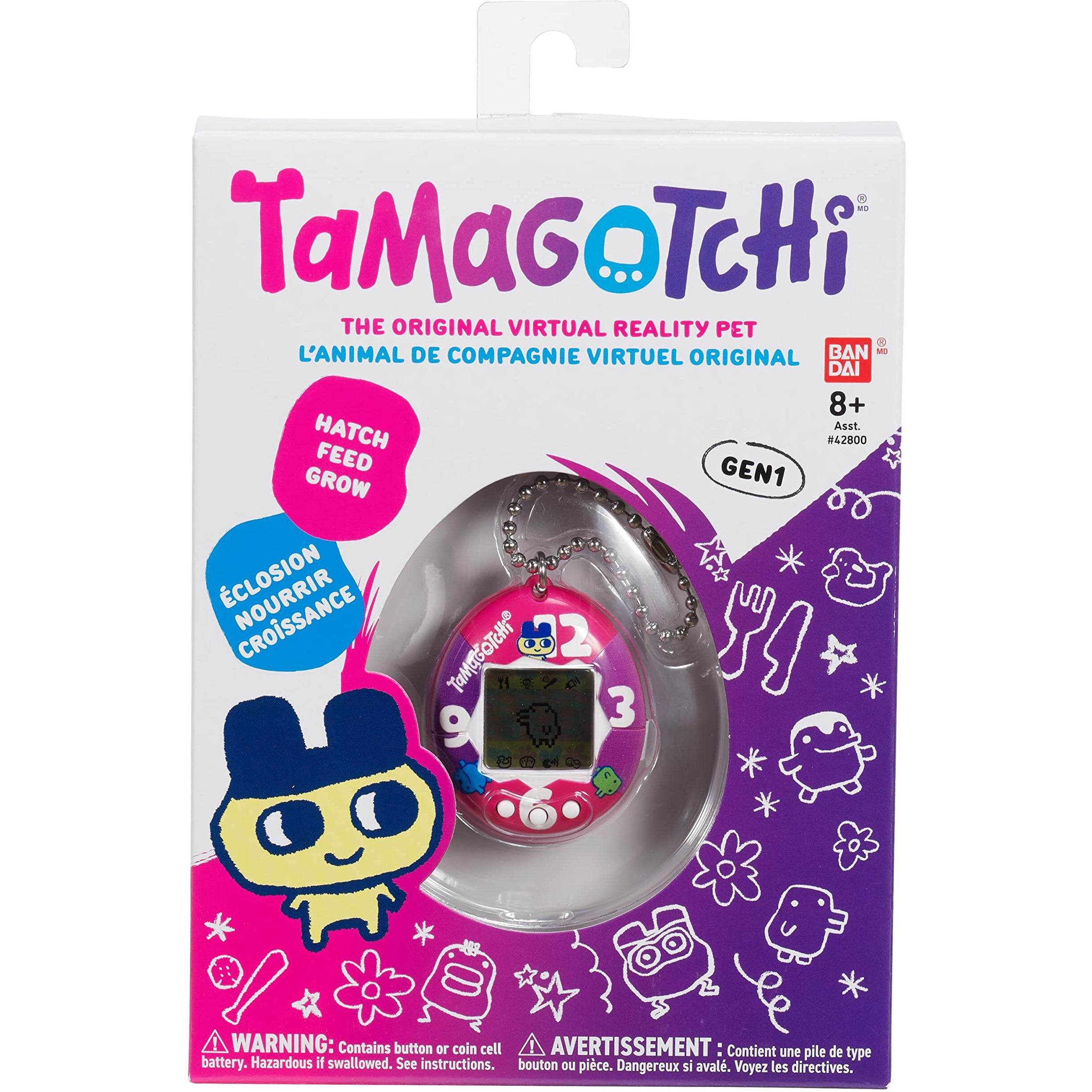 Tamagotchi Original Purple-Pink Clock
