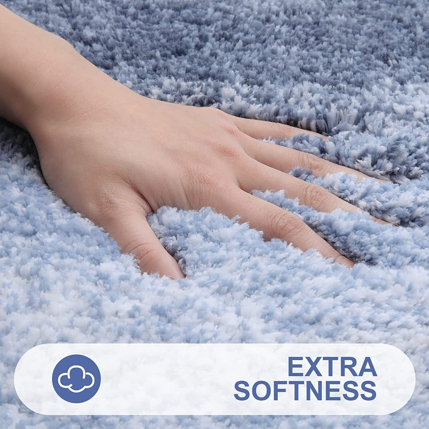 Olanly Luxury Bathroom Rug Mat, Extra Soft And Absorbent Microfiber Bath Rugs, Non-Slip Plush Shaggy Bath Carpet, Machine Wash Dry, Bath Mats For Bathroom Floor, Tub And Shower 20X32, Blue