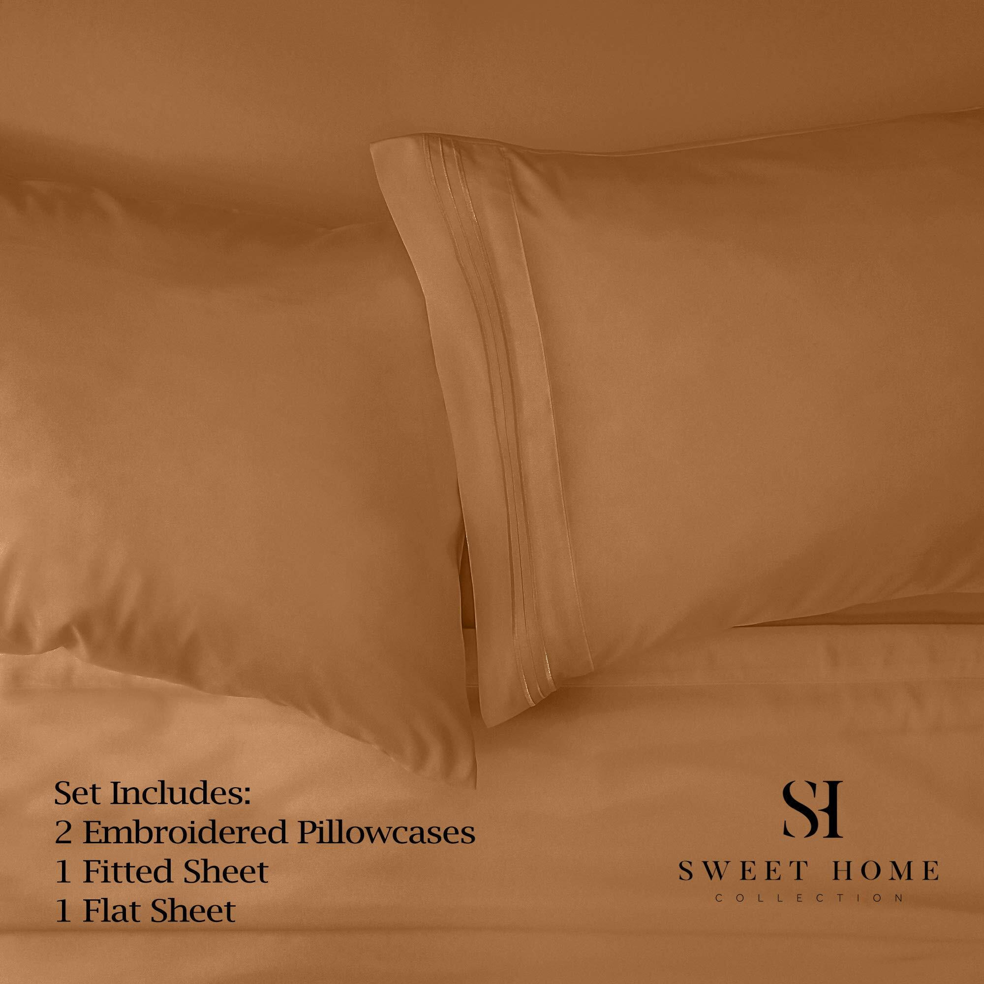 1500 Supreme Collection King Sheet Sets Mocha Brown - Luxury Hotel Bed Sheets And Pillowcase Set For King Mattress - Extra Soft, Elastic Corner Straps, Deep Pocket Sheets, King Mocha Brown