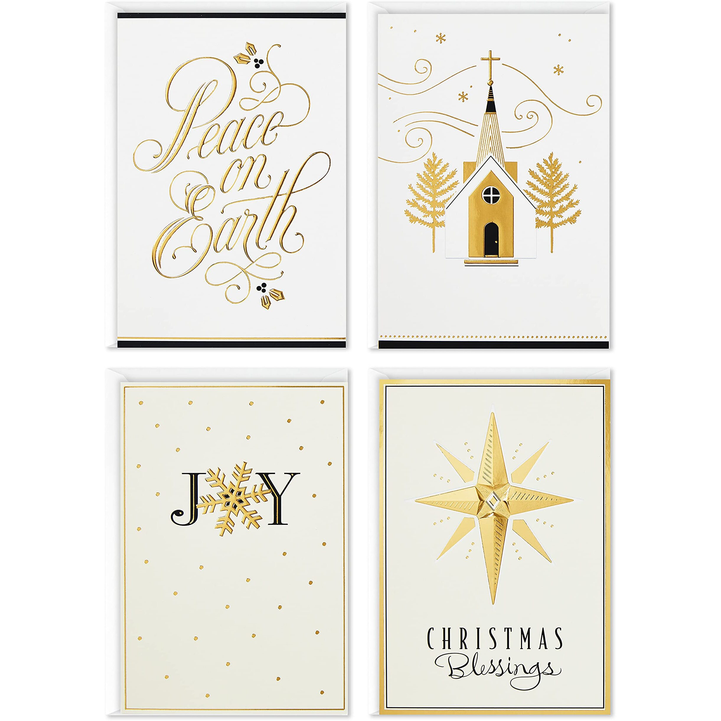 Image Arts Boxed Religious Christmas Cards Assortment, Peace On Earth (4 Designs, 24 Cards With Envelopes)
