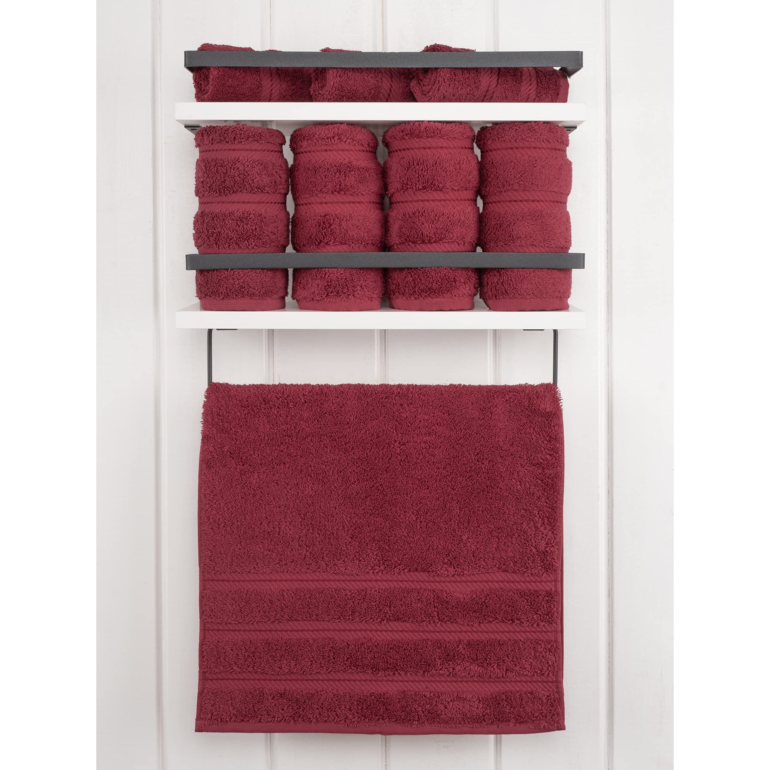 American Soft Linen Hand Towels, Hand Towel Set Of 4, 100% Turkish Cotton Hand Towels For Bathroom, Hand Face Towels For Kitchen, Burgundy Red Hand Towel