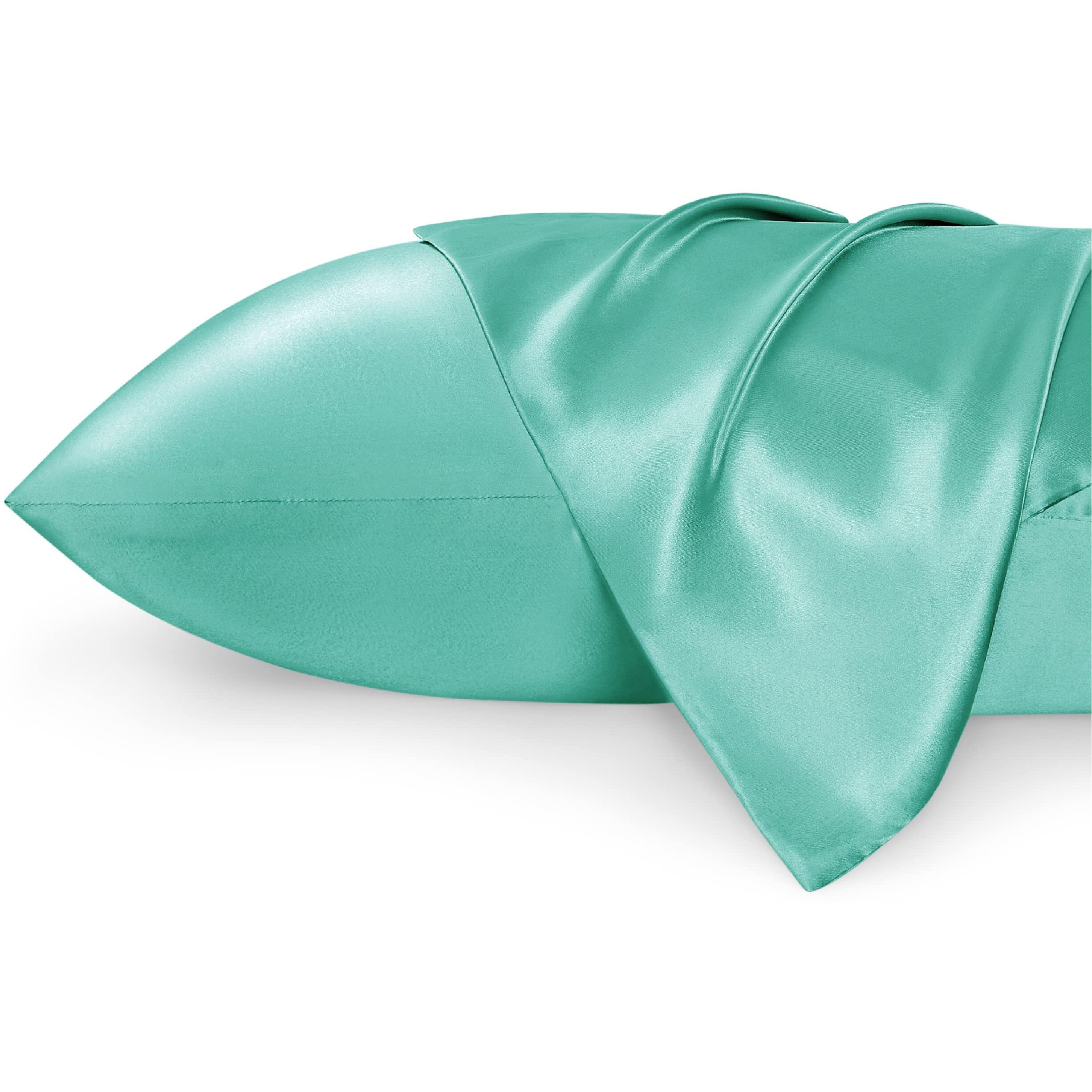 Bedsure Satin Pillowcase For Hair And Skin Queen - Forest Green Silk Pillowcase 2 Pack 20X30 Inches - Satin Pillow Cases Set Of 2 With Envelope Closure, Gifts For Women Men