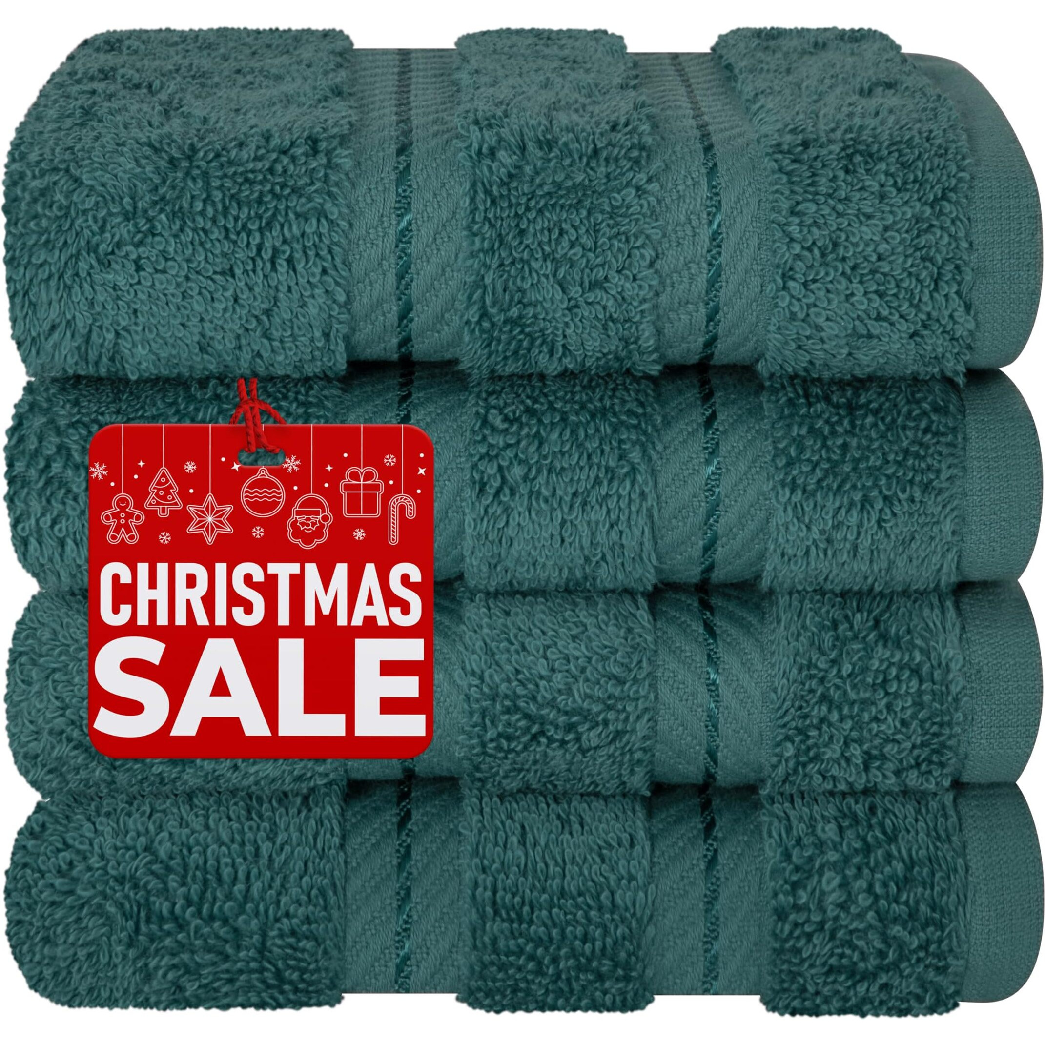 American Soft Linen Luxury Washcloths For Bathroom, 100% Turkish Cotton Washcloth Set Of 4, 13X13 In Soft Washcloths For Body And Face, Baby Washcloths, Colonial Blue Washcloths