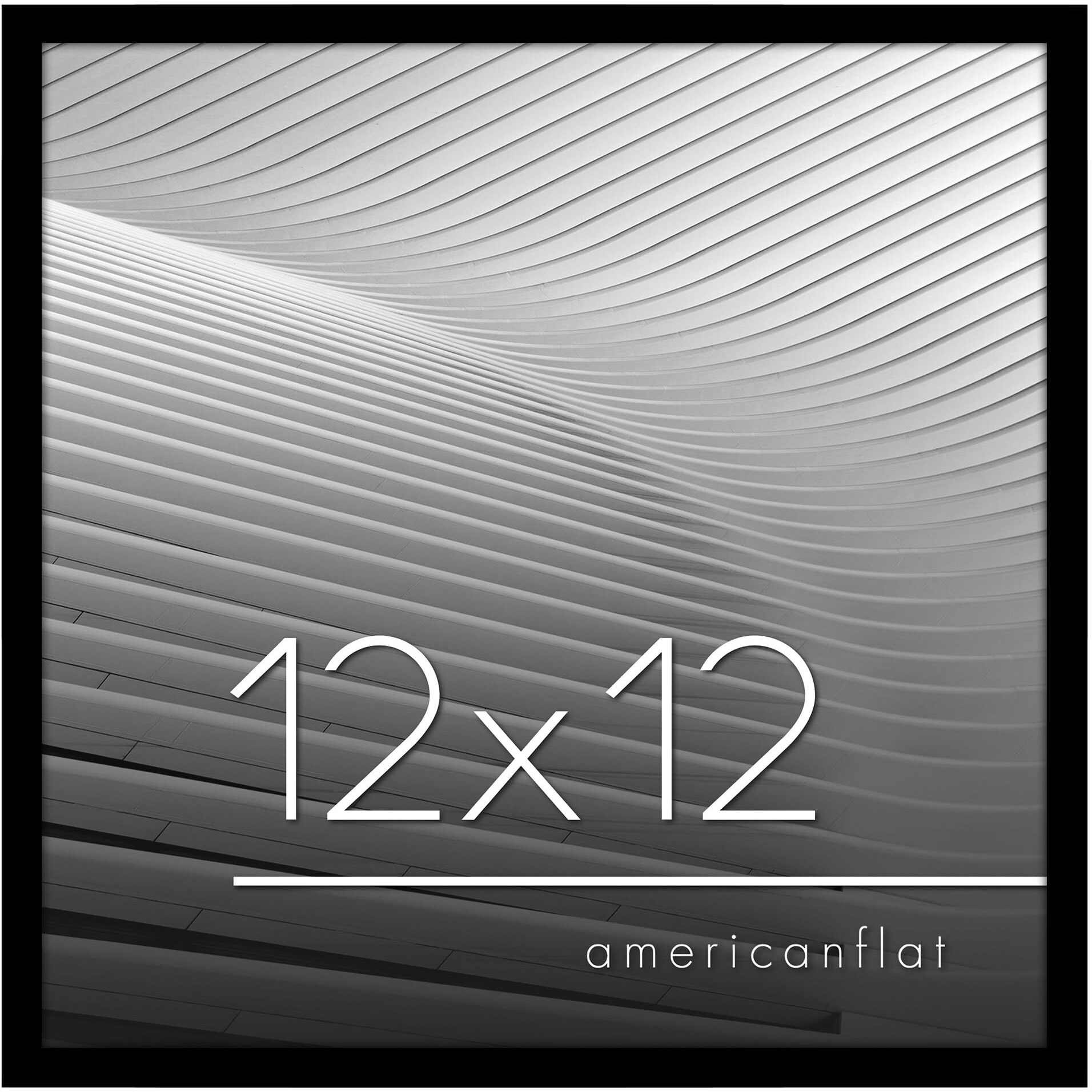 Americanflat 12X12 Picture Frame In Black - Thin Border Photo Frame With Polished Plexiglass - Hanging Hardware Included For Horizontal And Vertical Display Format For Wall