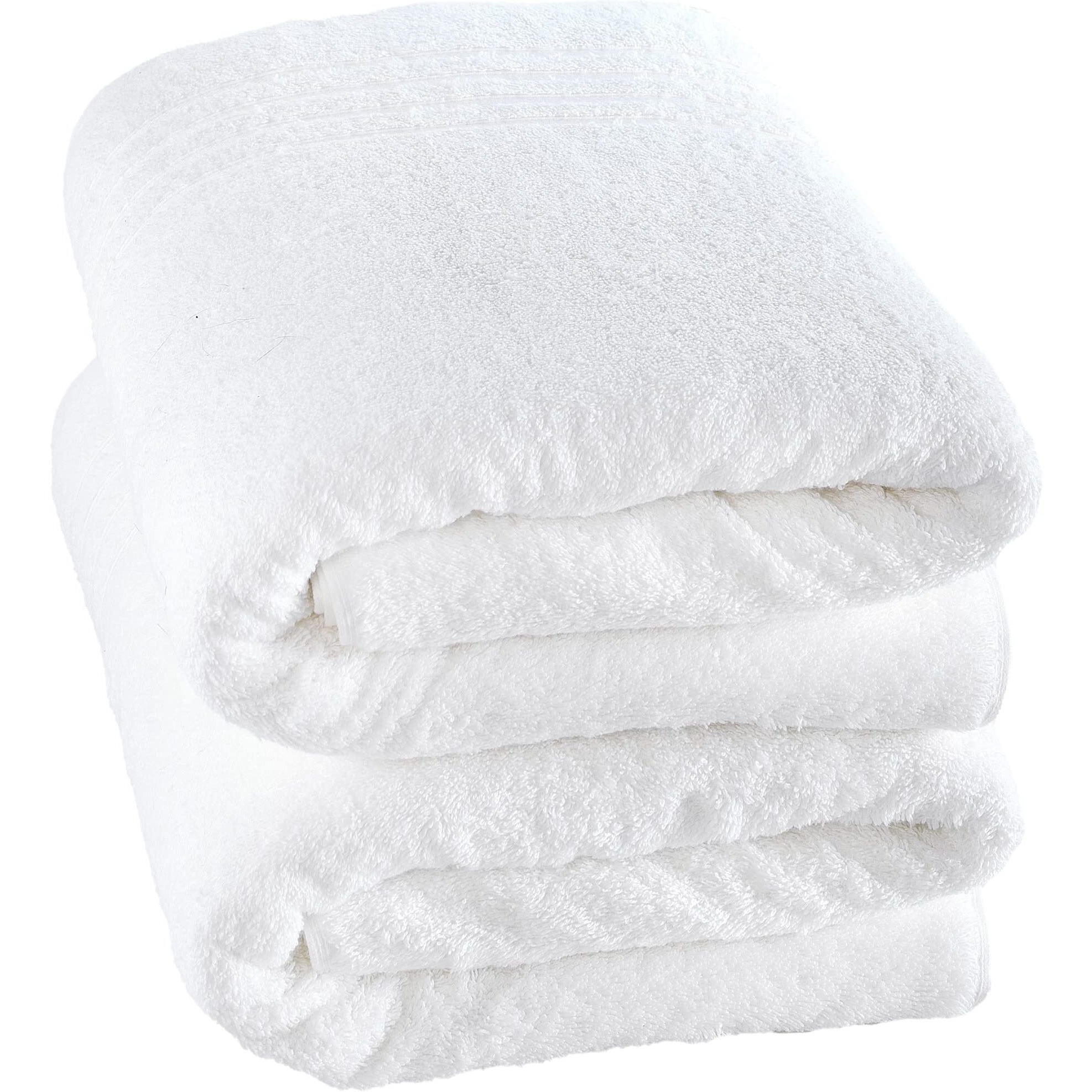 Hawmam Linen Jumbo Large Bath Sheets Towels 2-Pack 35 X 70 Inches Soft And Absorbent, Premium Quality 100% Cotton Towels (White, Bath Sheet)