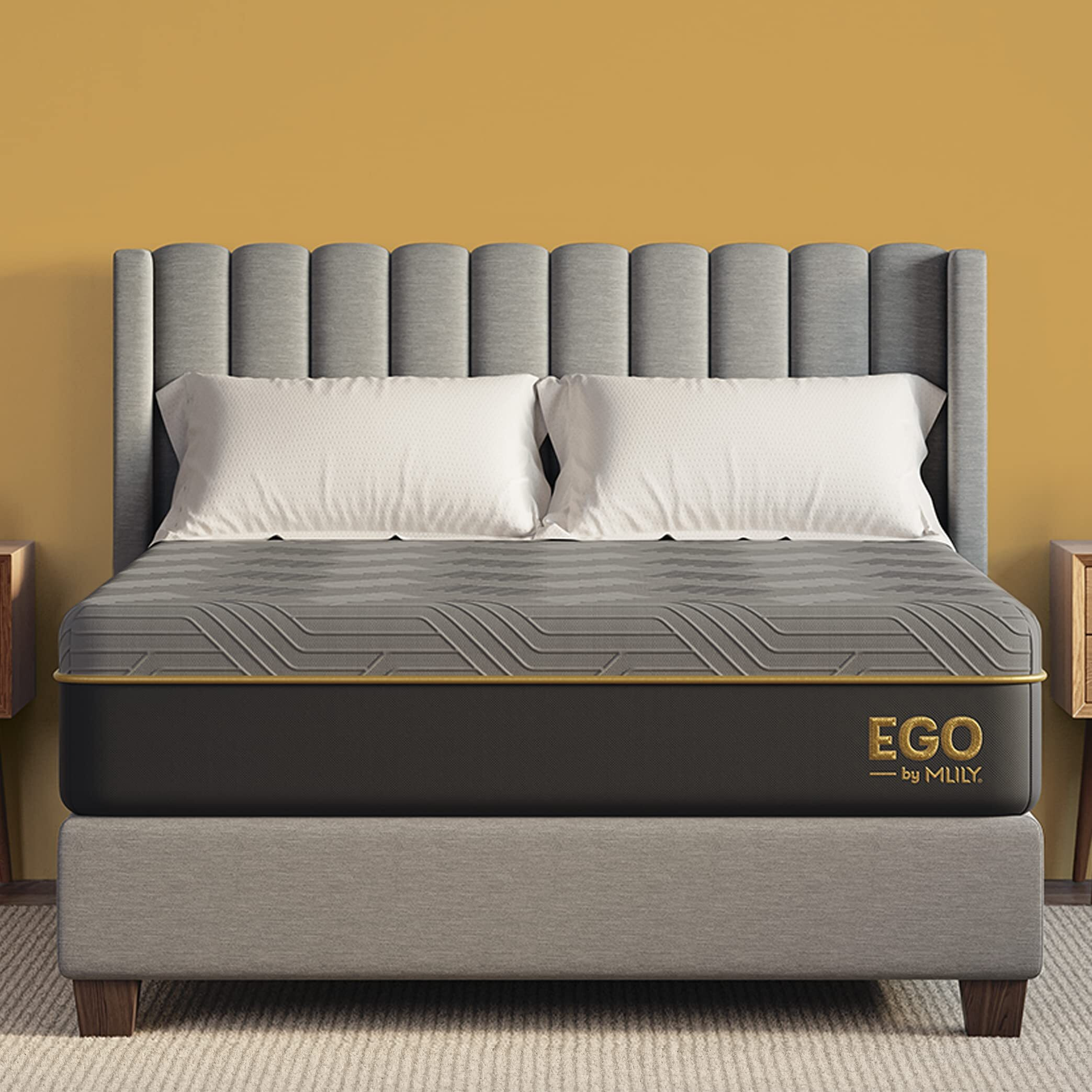 Egohome 12 Inch Queen Memory Foam Mattress For Back Pain, Cooling Gel Mattress Bed In A Box, Made In Usa, Certipur-Us Certified, Therapeutic Medium Double Mattress, 60