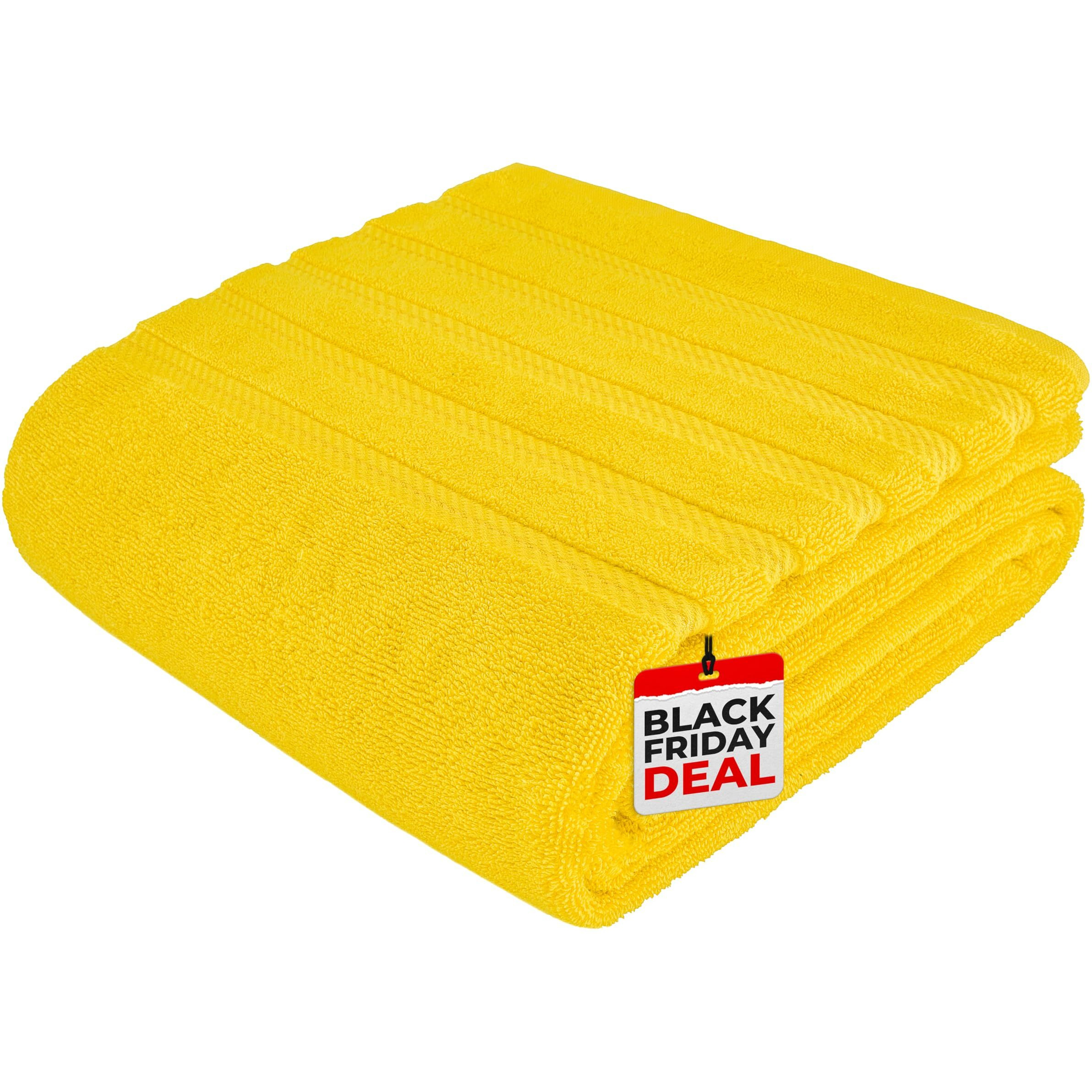 American Soft Linen Jumbo Large Bath Towels, 100% Turkish Cotton Bath Sheet 35 In 70 In, Bath Towel Sheets For Bathroom, Bath Sheet Towels, Yellow Bath Sheet