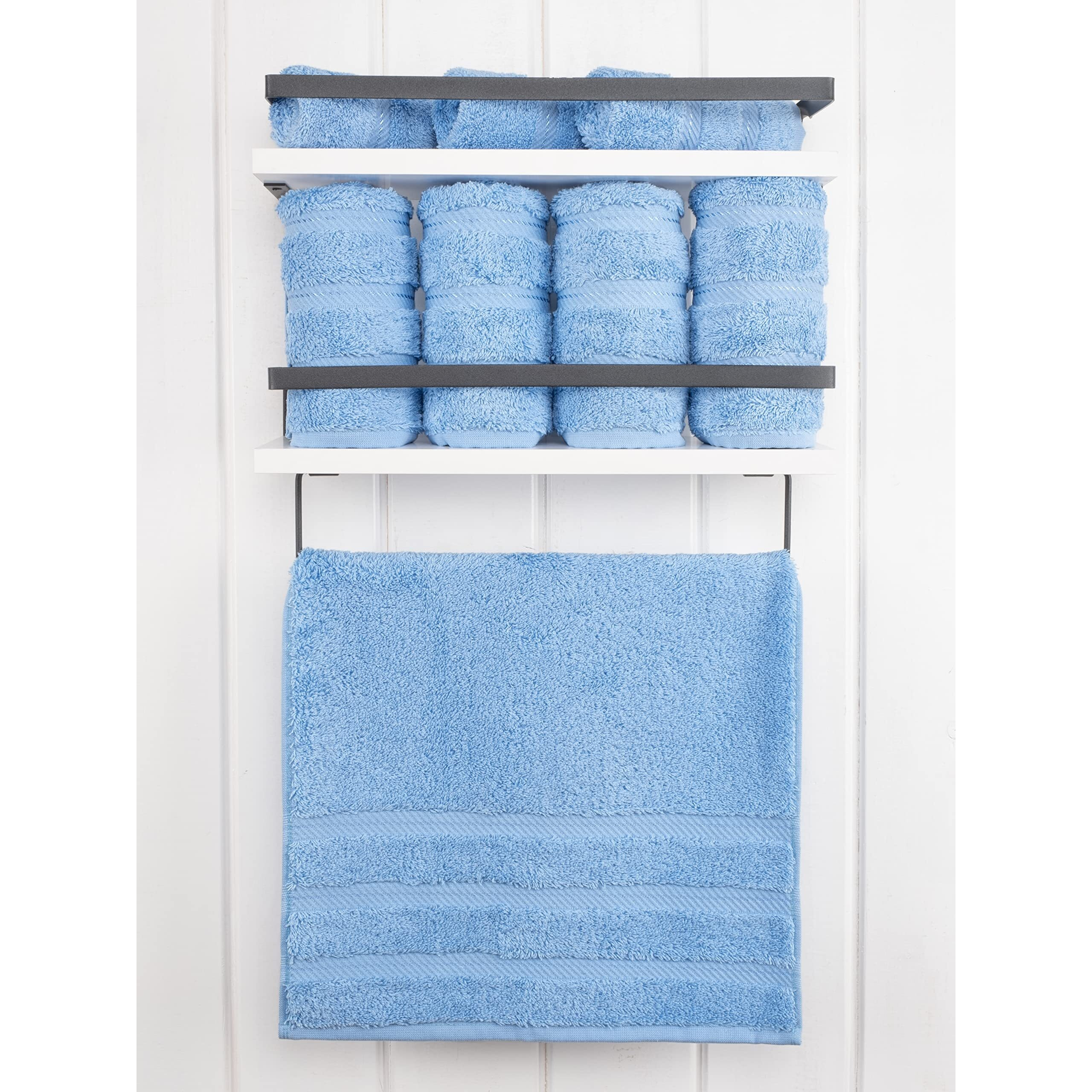 American Soft Linen Hand Towels, Hand Towel Set Of 4, 100% Turkish Cotton Hand Towels For Bathroom, Hand Face Towels For Kitchen, Sky Blue Hand Towel