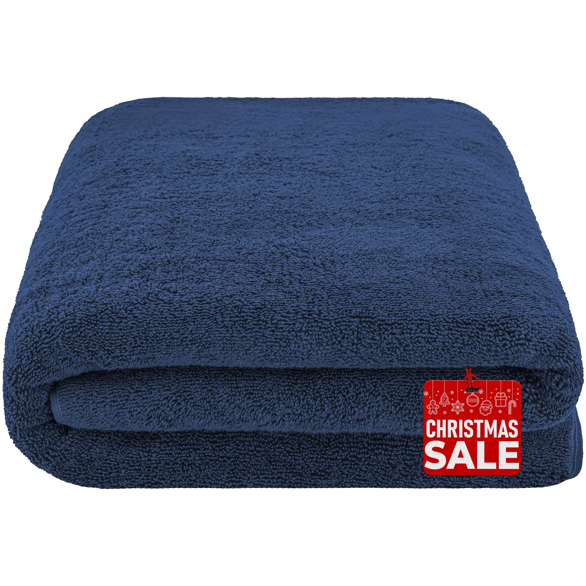 American Soft Linen Oversized Bath Sheet 40X80, Jumbo Large Bath Towels For Bathroom, 100% Ringspun Cotton Bath Sheet For Adults, Bath Sheets Towels, Navy Blue Bath Sheet
