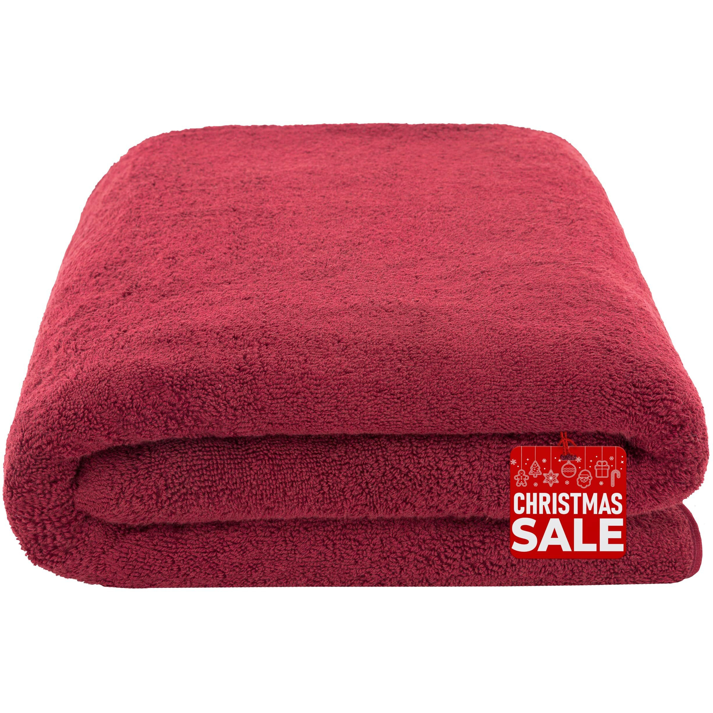 American Soft Linen Oversized Bath Sheet 40X80, Jumbo Large Bath Towels For Bathroom, 100% Ringspun Cotton Bath Sheet For Adults, Bath Sheets Towels, Red Bath Sheet