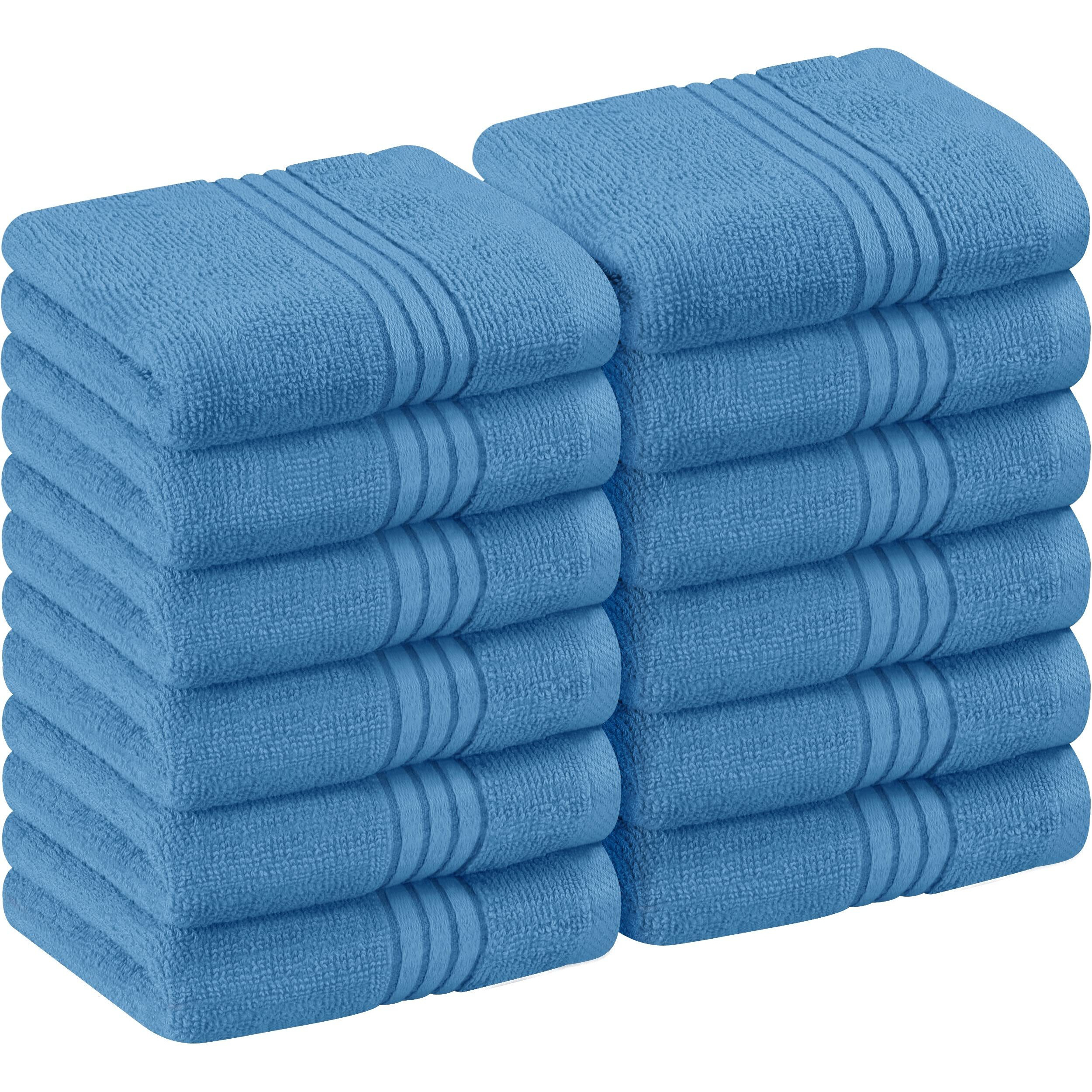 Utopia Towels 12 Pack Premium Wash Cloth Towel (12X12Inches) 100% Cotton,Flannel, Ring Spun, Highly Absorbent And Soft Feel Washcloths For Bathroom, Spa, Gym, And Face Towel (Electric Blue)