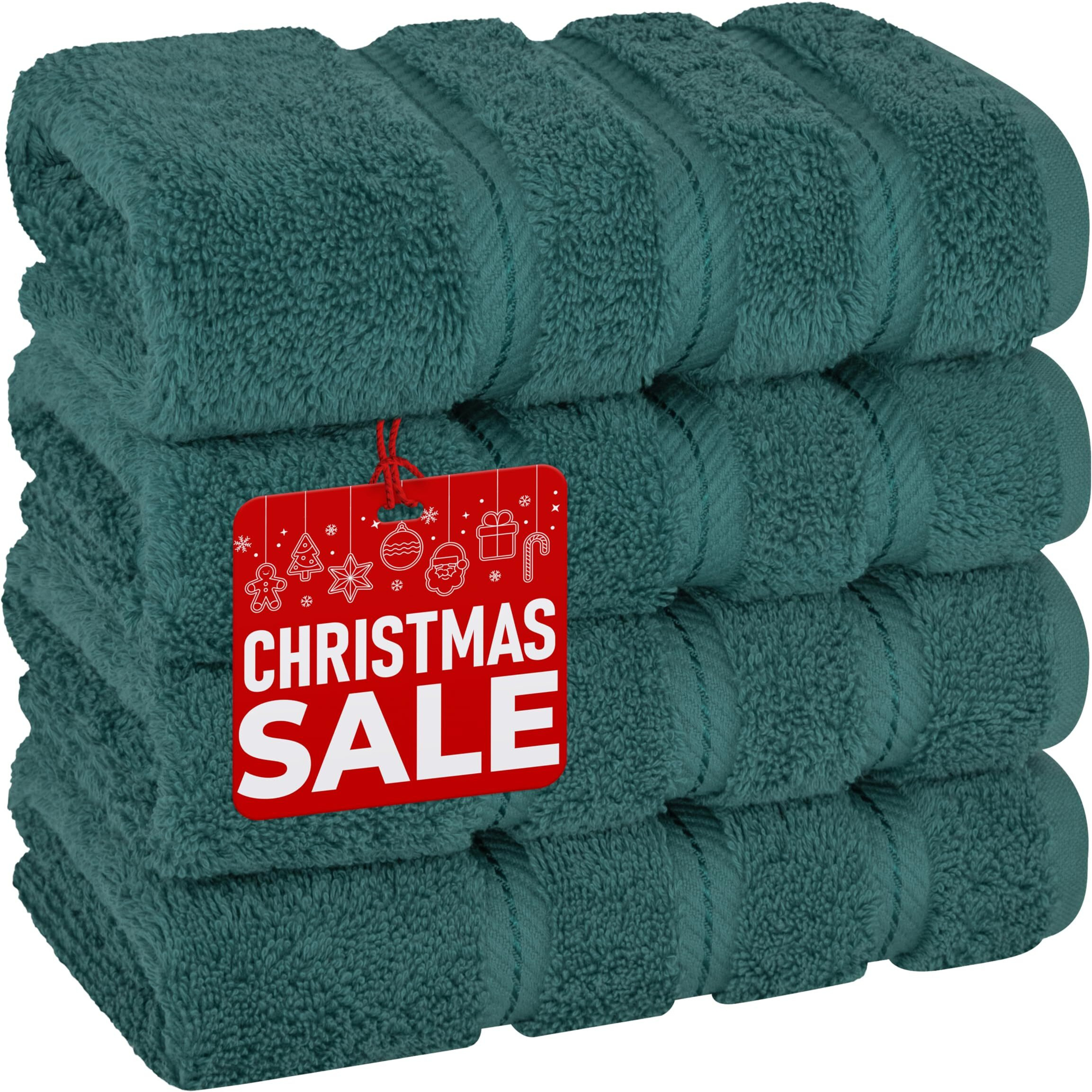 American Soft Linen Luxury Hand Towels, Hand Towel Set Of 4, 100% Turkish Cotton Hand Towels For Bathroom, Hand Face Towels For Kitchen, Colonial Blue Hand Towel