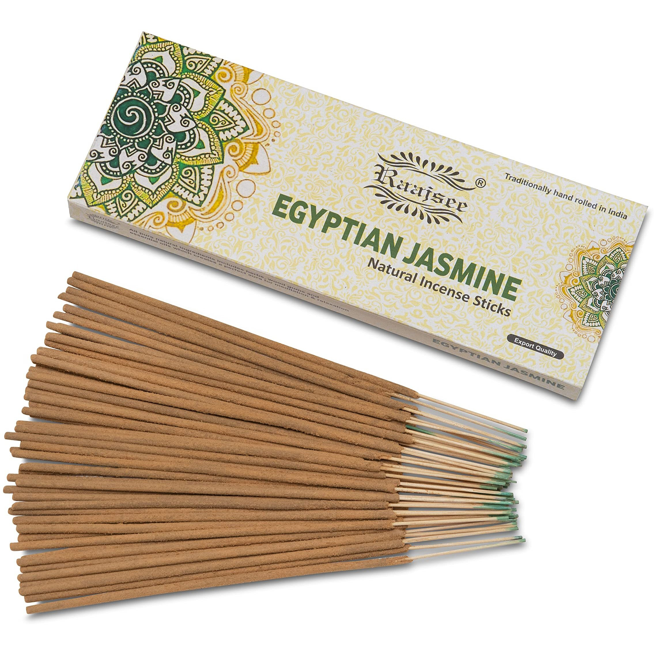 Raajsee Jasmine Flower Natural Incense Sticks 100 Gm Pack-100% Pure Organic Natural Hand Rolled Free From Chemicals-Perfect For Church,Aroma Therapy,Relaxation,Meditation,Positivity,Healing 100Gm Pack