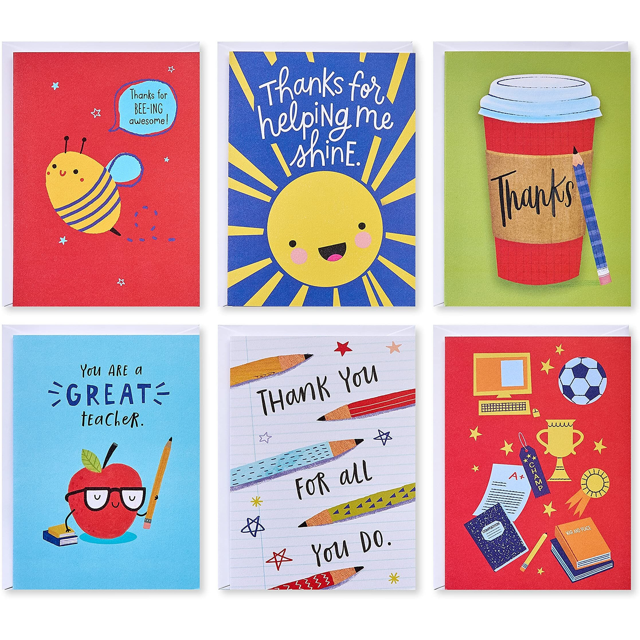 American Greetings Teacher Thank You Cards With Envelopes, Teacher Appreciation (48-Count)