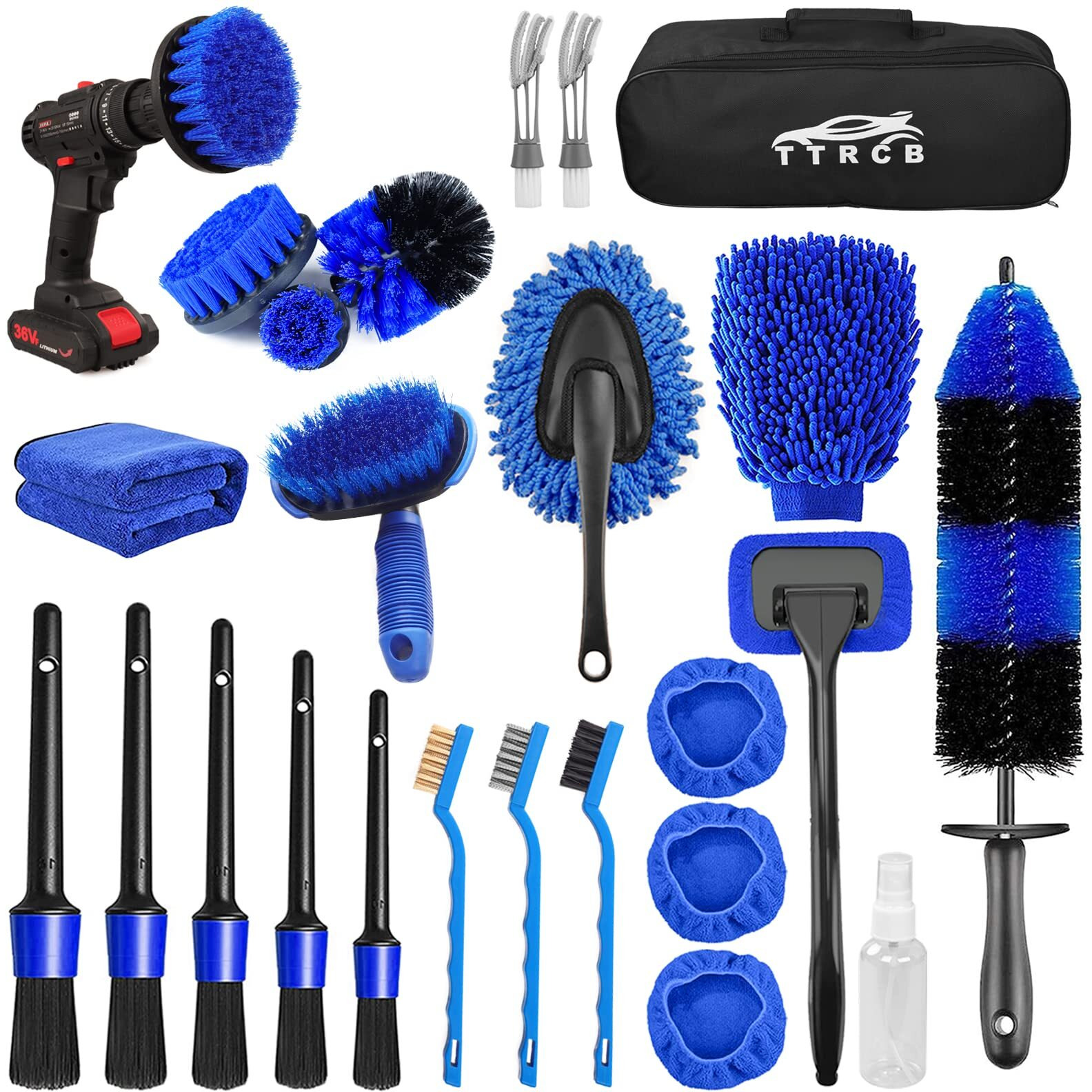26Pcs Car Detailing Brush Set, Car Detailing Kit, Car Detailing Brushes, Car Cleaning Kit, Car Windshield Cleaning Tool, Professional Car Care Kit - Car Wash Brush Kit For Interior Exterior Wheels