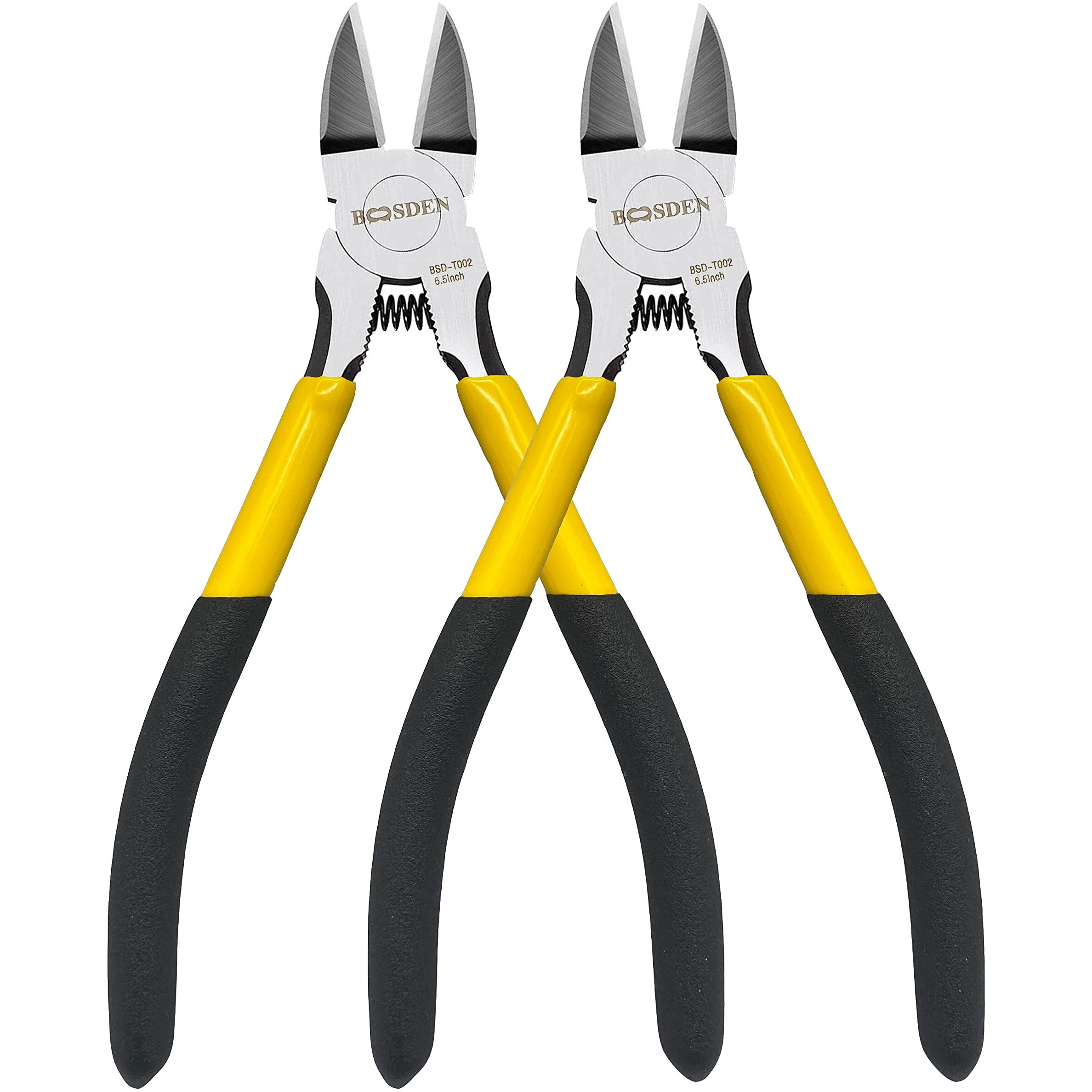 6.5"" Wire Cutters, 2 Pack, Boosden Wire Flush Cutters,Precision Side Cutter,Spring Loaded Cutting Pliers,Small Wire Cutters,Dikes Wire Cutters For Artificial Flowers And Crafting