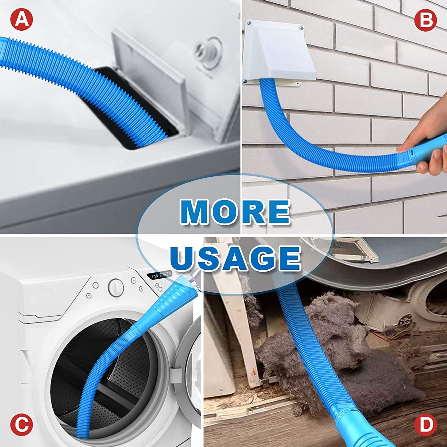 Sealegend 2 Pieces Dryer Vent Cleaner Kit And Dryer Lint Brush Vacuum Hose Attachment Brush Lint Remover Power Washer And Dryer Vent Vacuum Hose