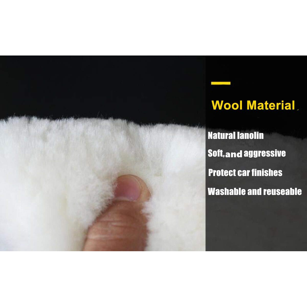 Inzoey Wool Polishing Pad 6 Inches Soft Sheepskin Buffing Pads With Hook And Loop Back Wool Cutting Pad For Car, Furniture, Glass And So On (Pack Of 2)