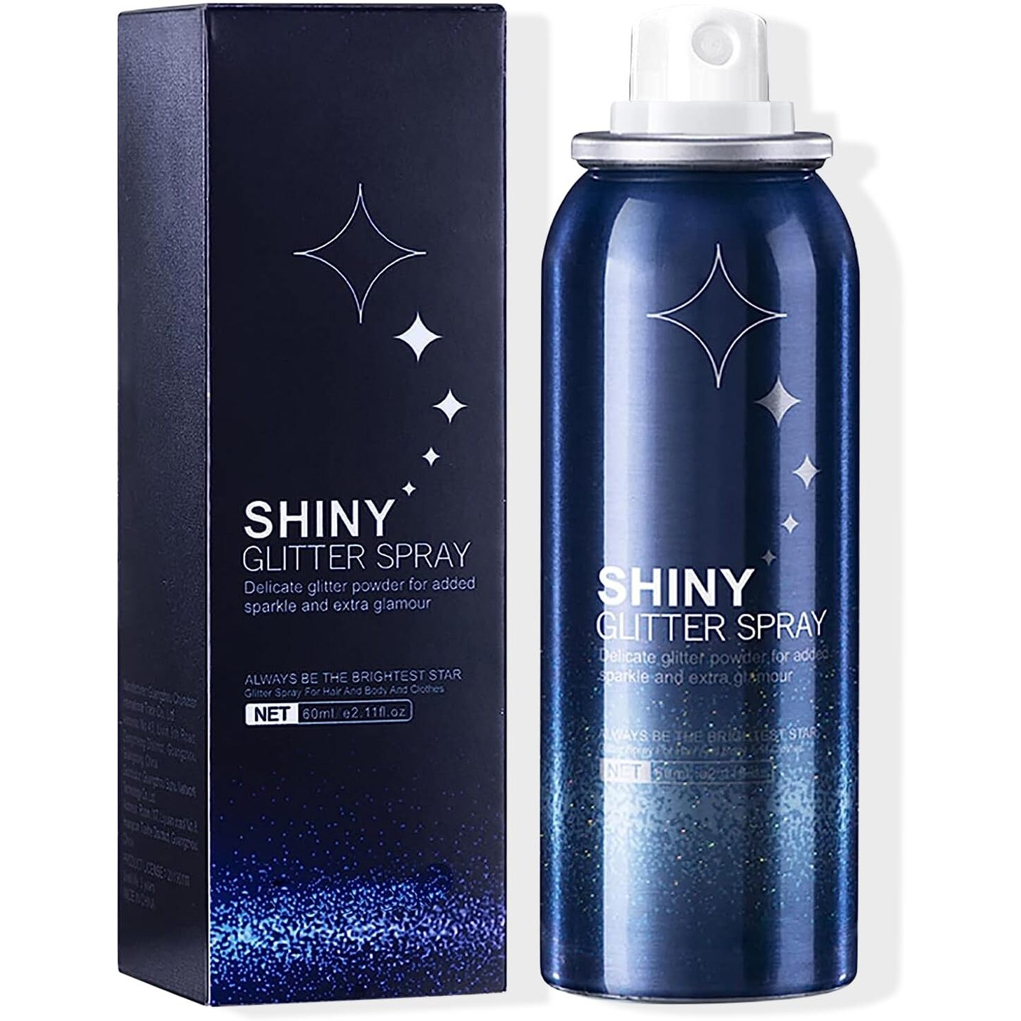 Hanywil Body Glitter, Glitter Spray For Hair And Body, Body Glitter Spray, Glitter Hairspray For Clothes, Long-Lasting Body Shimmer Spray Suitable For Stage, Festival Rave And Makeup Prom 2.11 Fl Oz