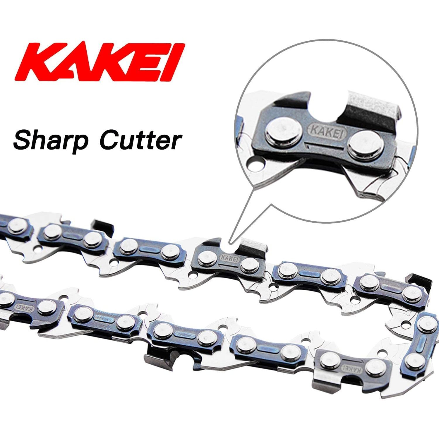 Kakei S62 Chainsaw Chain For 18 Inch Bar - .050"" Gauge, 3/8"" Lp Pitch, 62 Drive Links Fits Poulan Pro, Kobalt, Echo, Ego, Greenworks And More