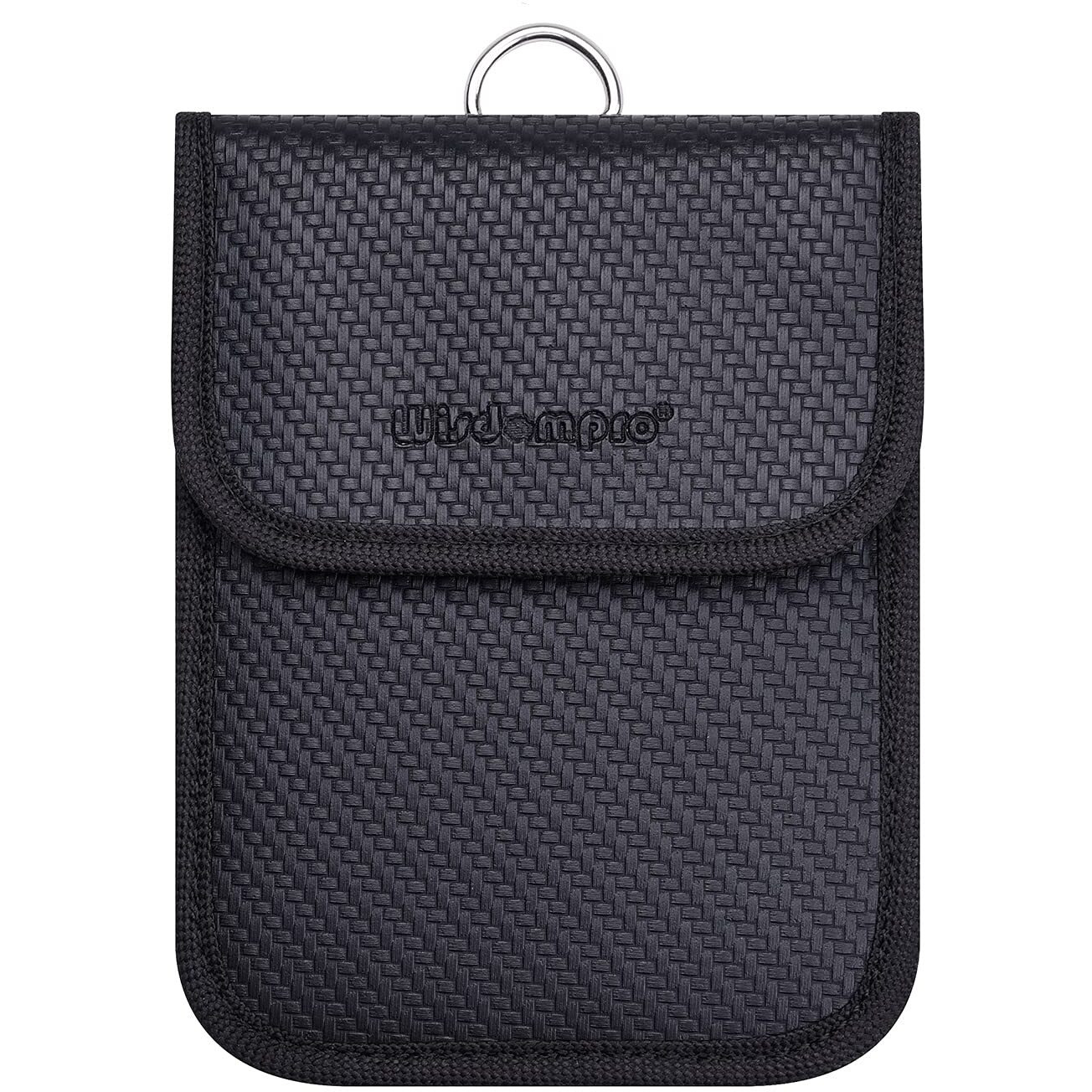Wisdompro Faraday Bag For Key Fob, Wp4694 Rfid Key Fob Protector Rf Car Signal Blocking Faraday Cage Protector, Anti-Theft Pouch, Anti-Hacking Case Blocker - Black (Pu Leather)
